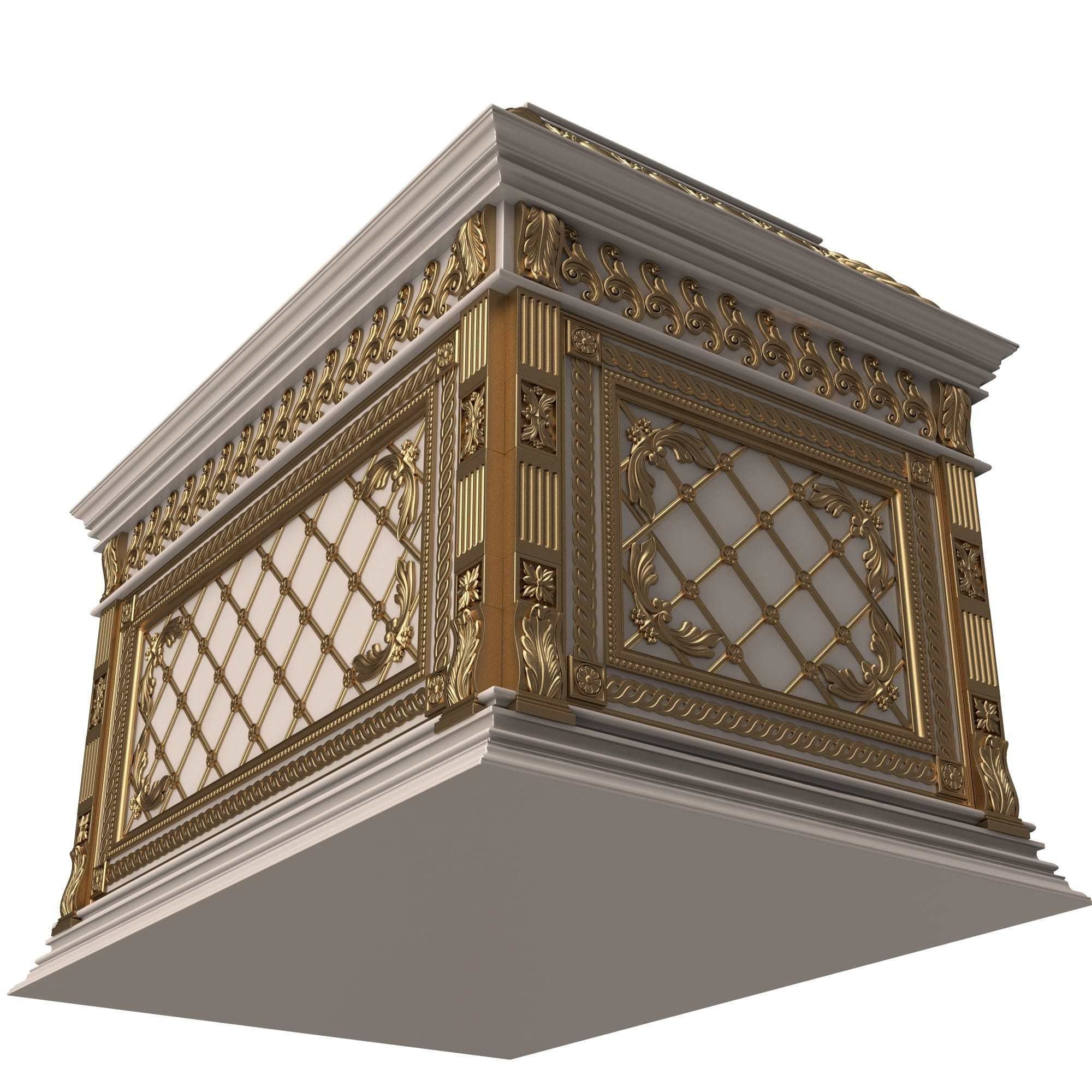 Chest 08 White Low-poly 3D model_2