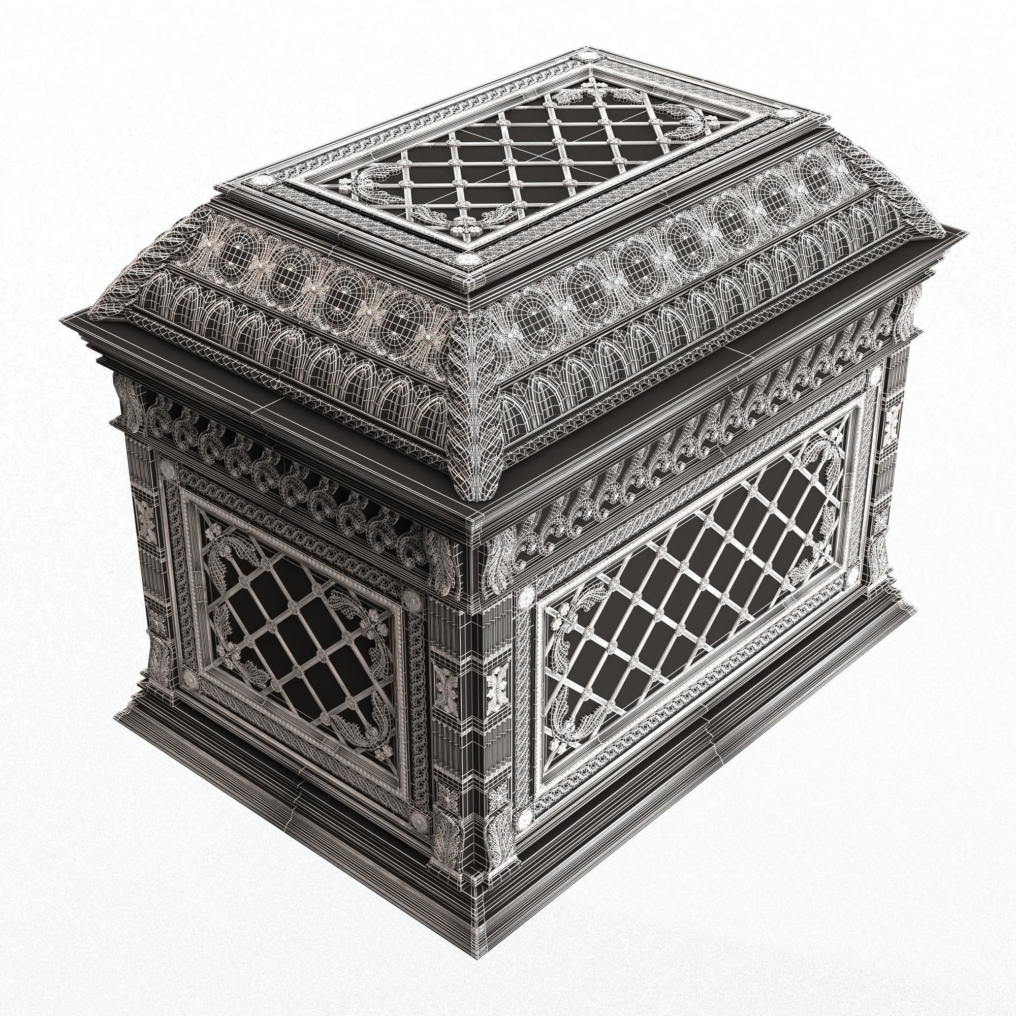 Chest 08 White Low-poly 3D model_10