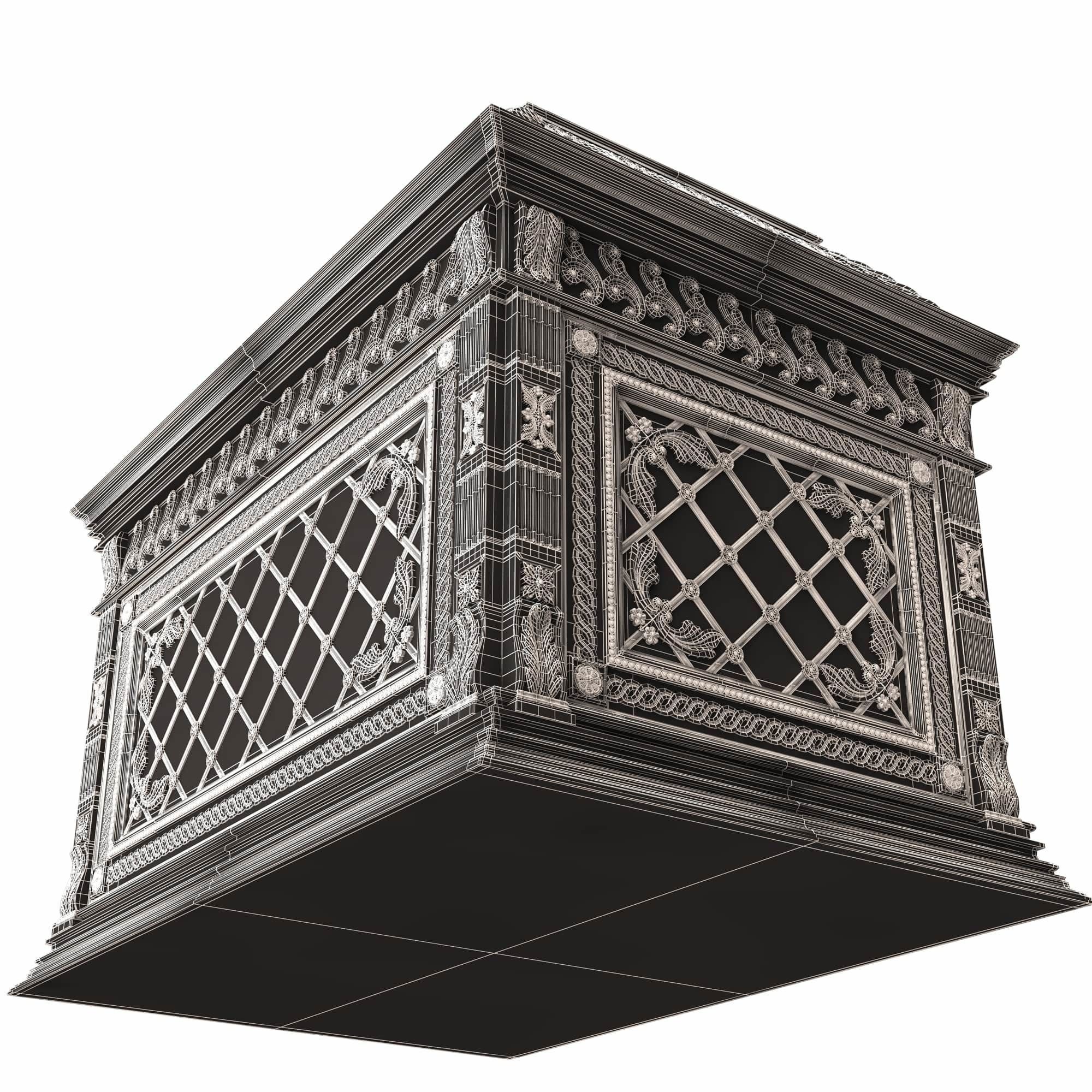 Chest 08 White Low-poly 3D model_7