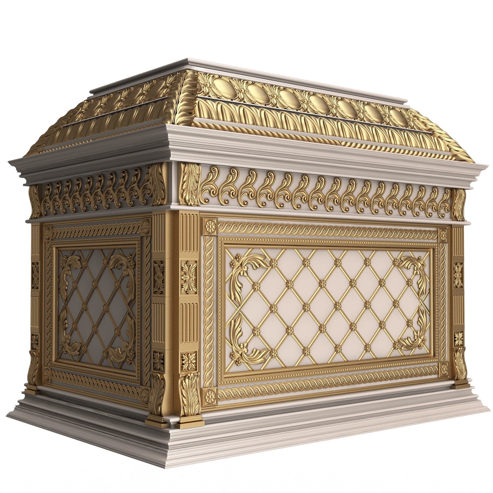 Chest 08 White Low-poly 3D model_1