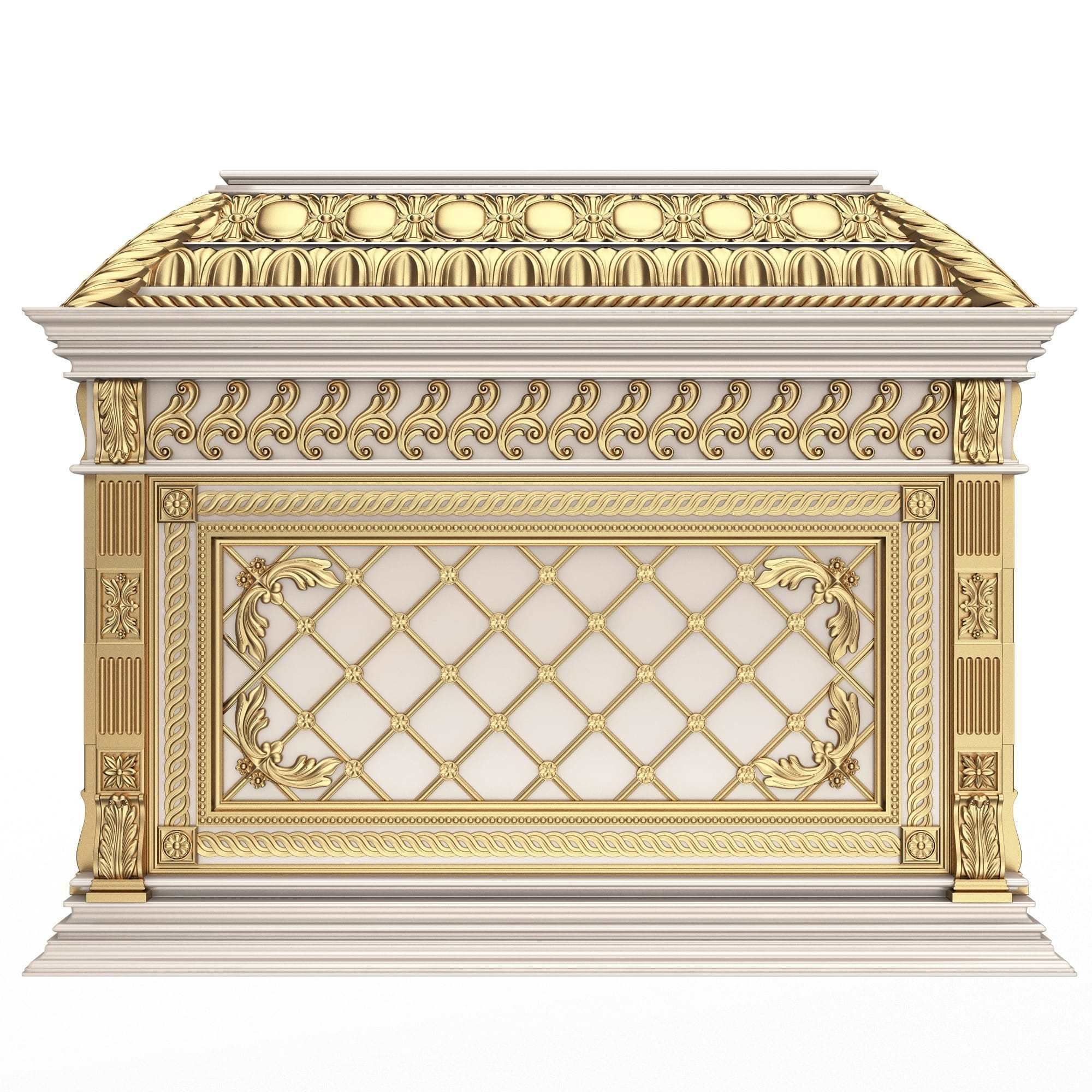 Chest 08 White Low-poly 3D model_4