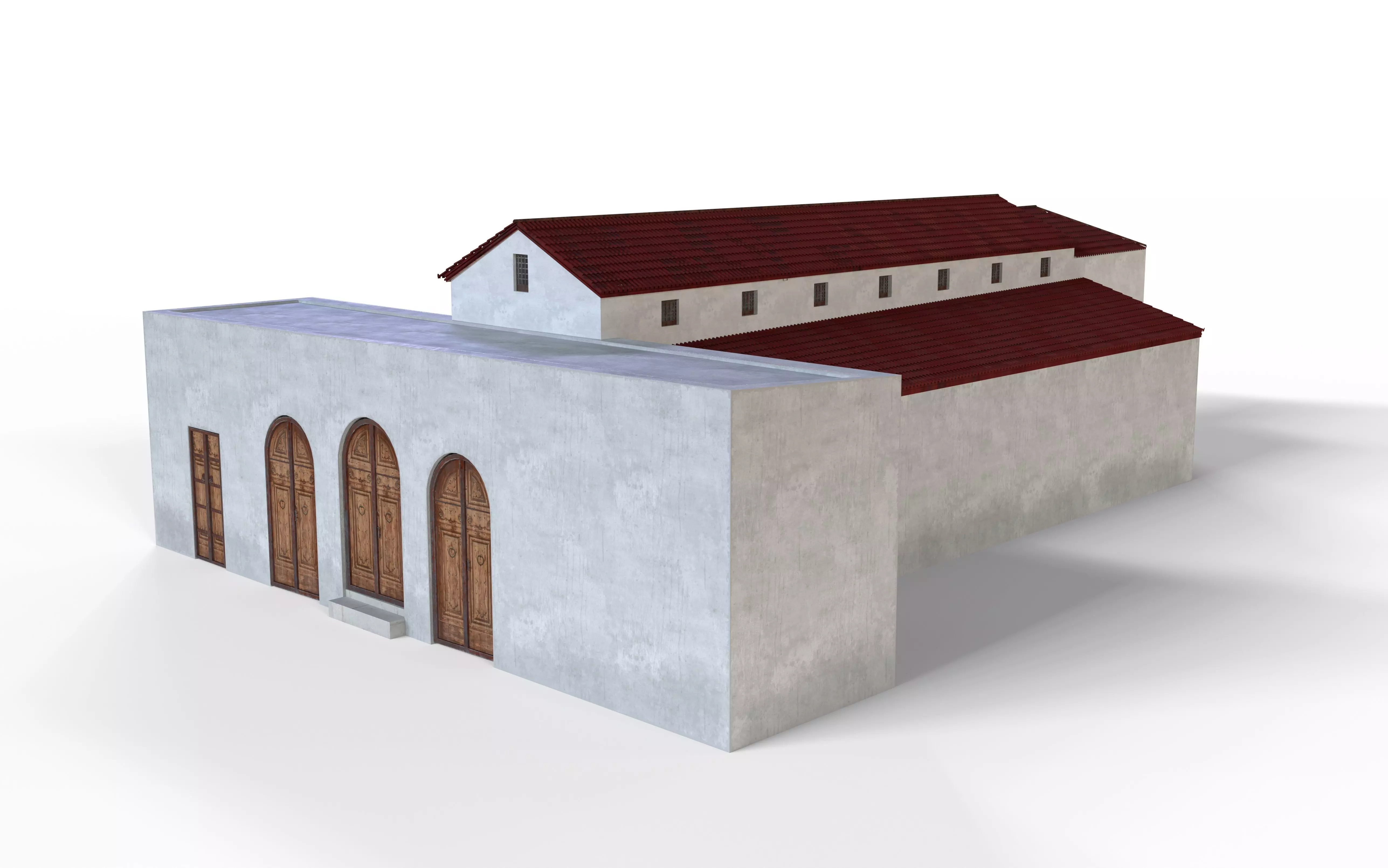 Basilique Low-poly 3D model_0