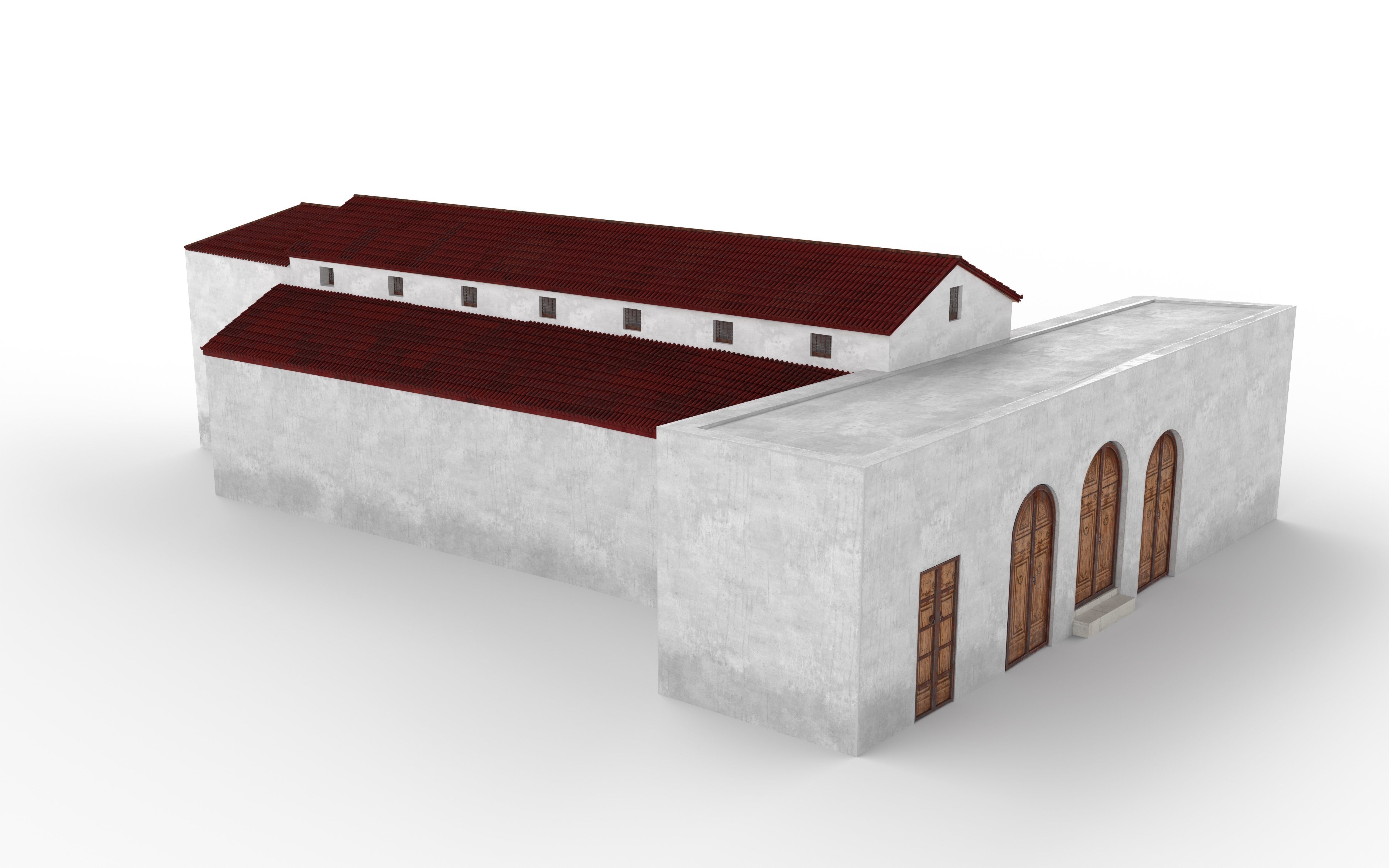 Basilique Low-poly 3D model_1