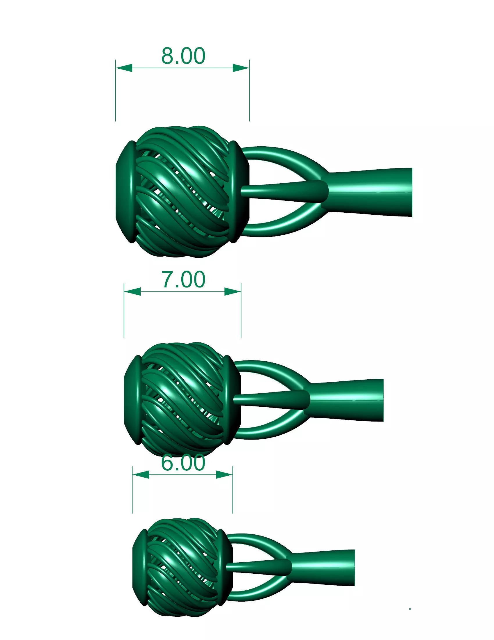3 size Spherical beads 3D print model