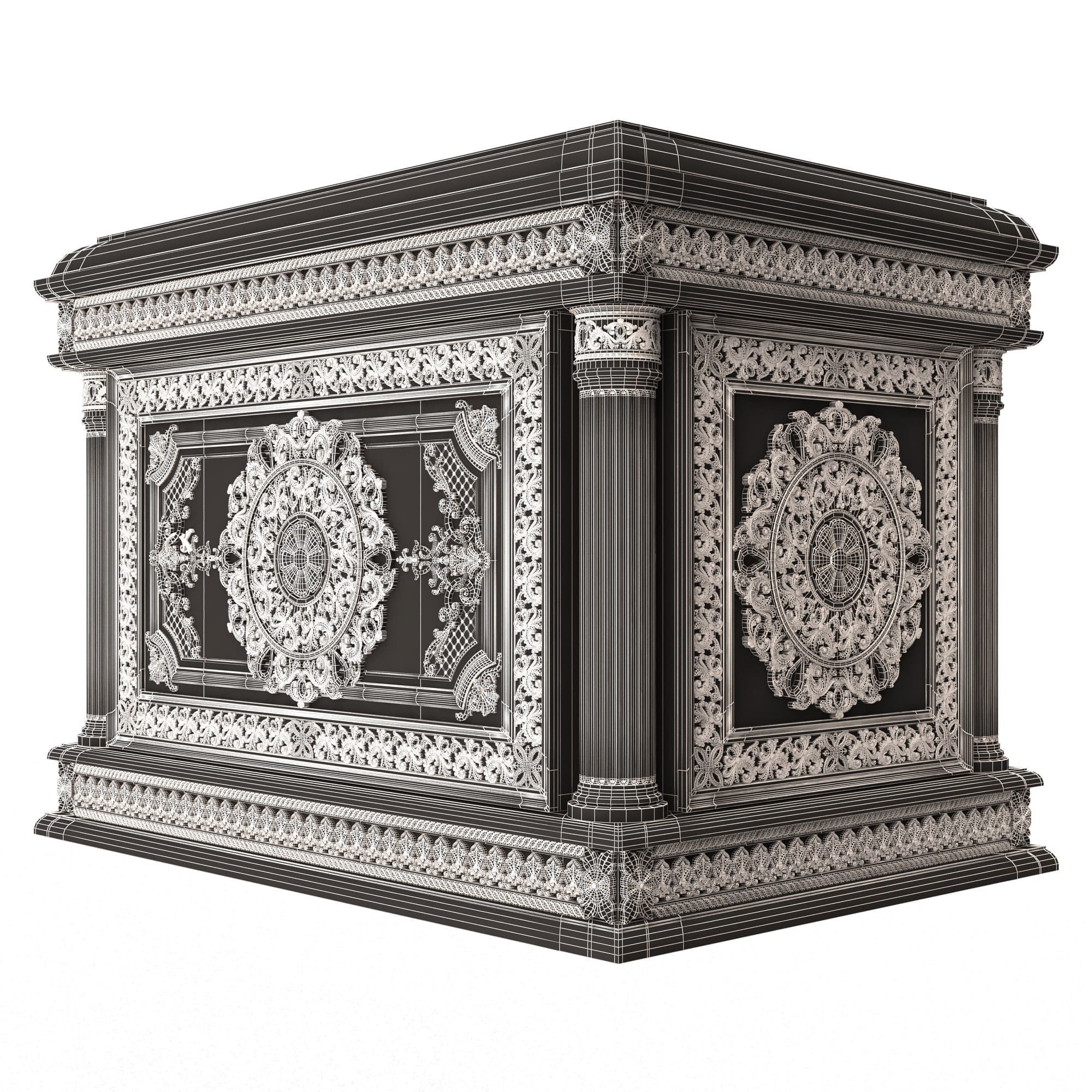 Chest Collection White Low-poly 3D model_72