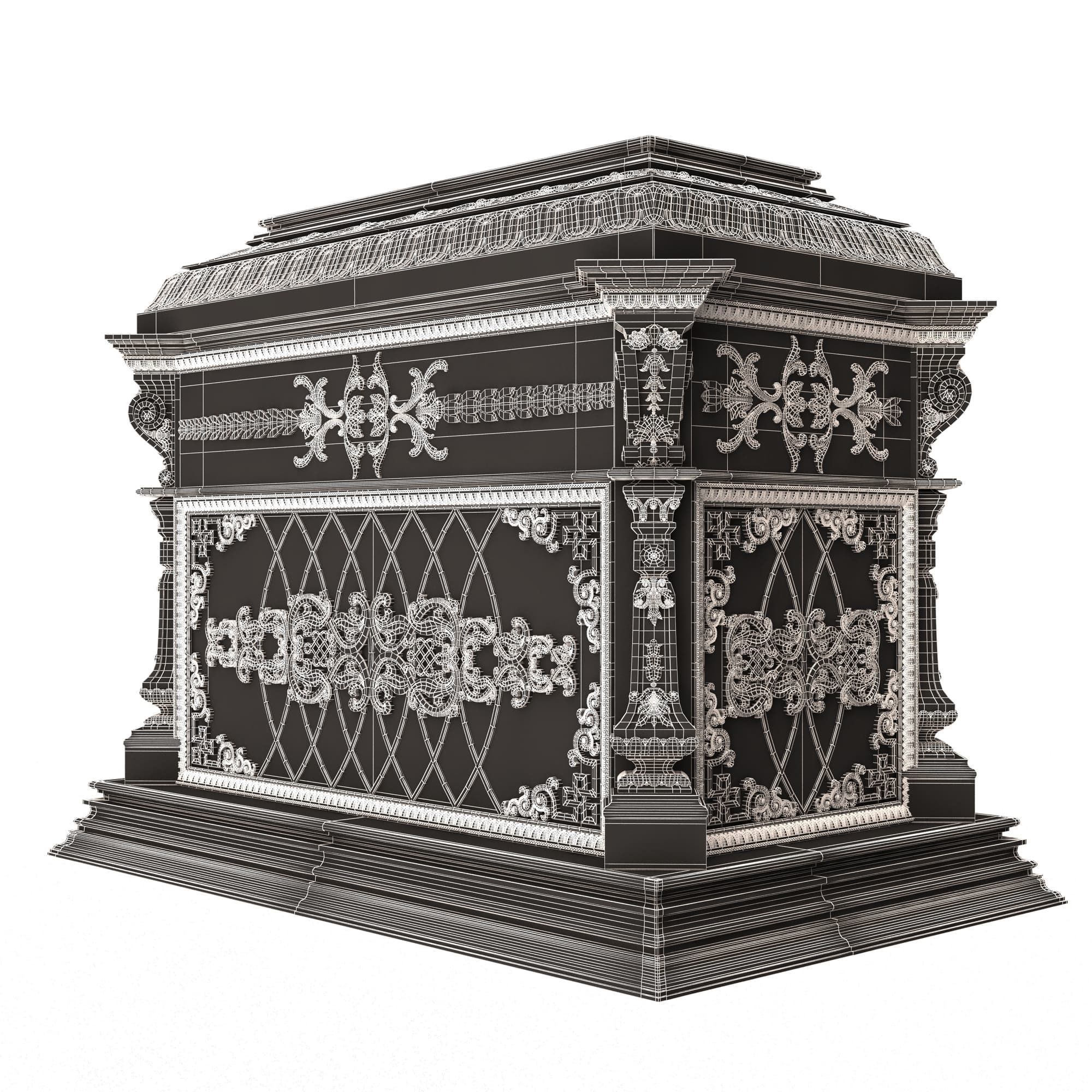 Chest Collection White Low-poly 3D model_88