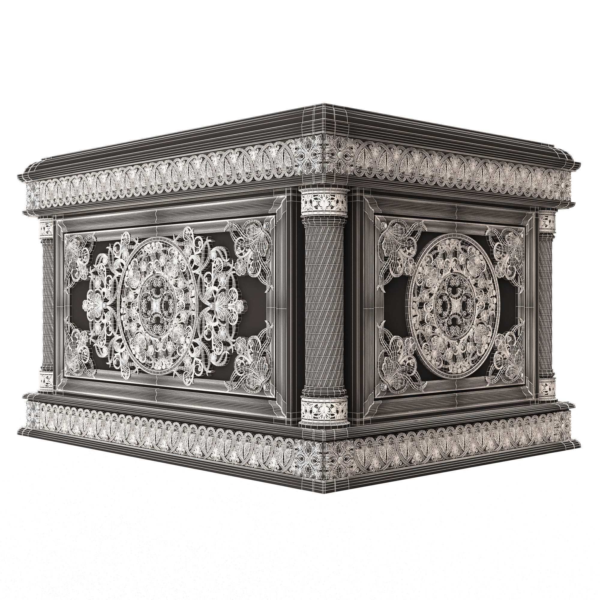 Chest Collection White Low-poly 3D model_76