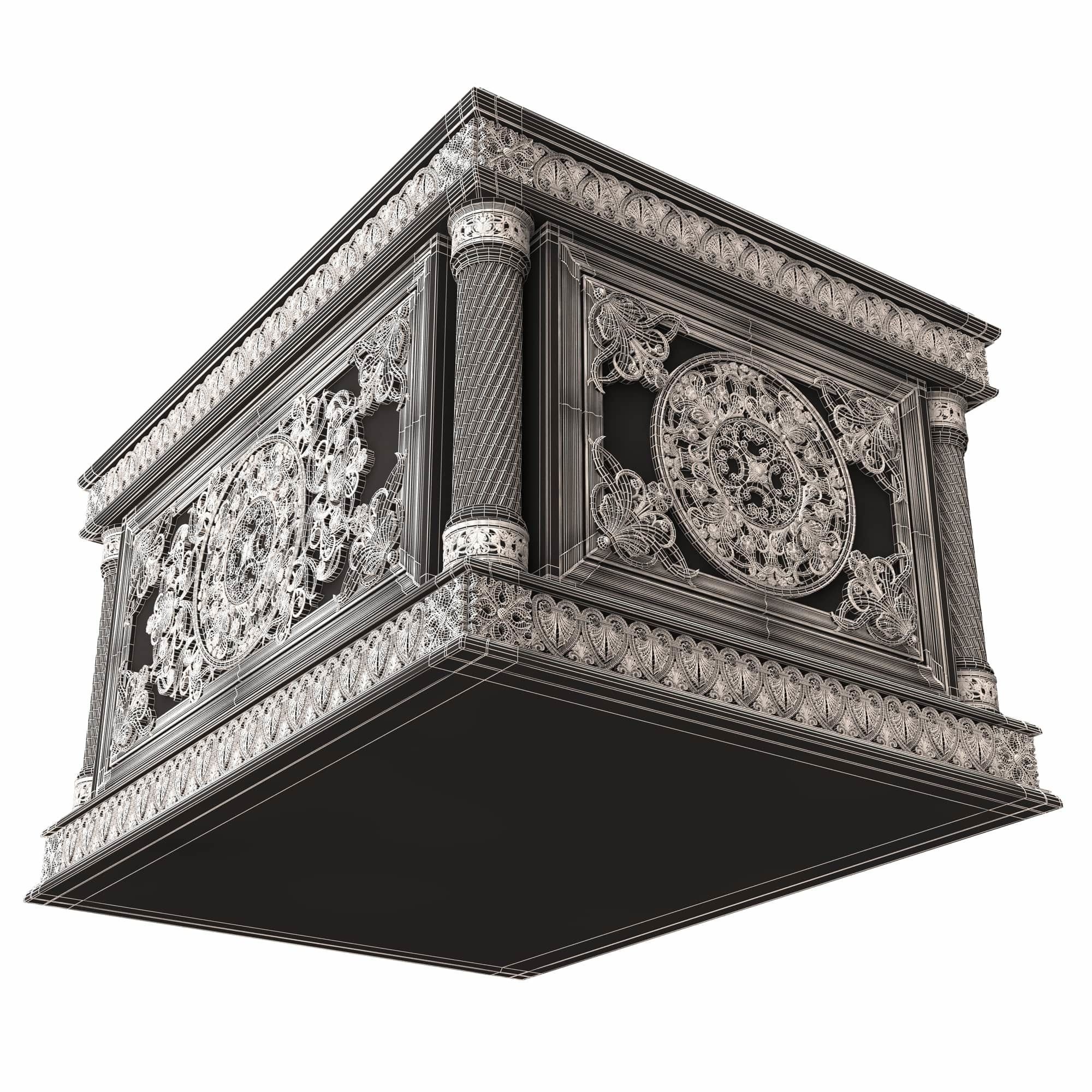 Chest Collection White Low-poly 3D model_78