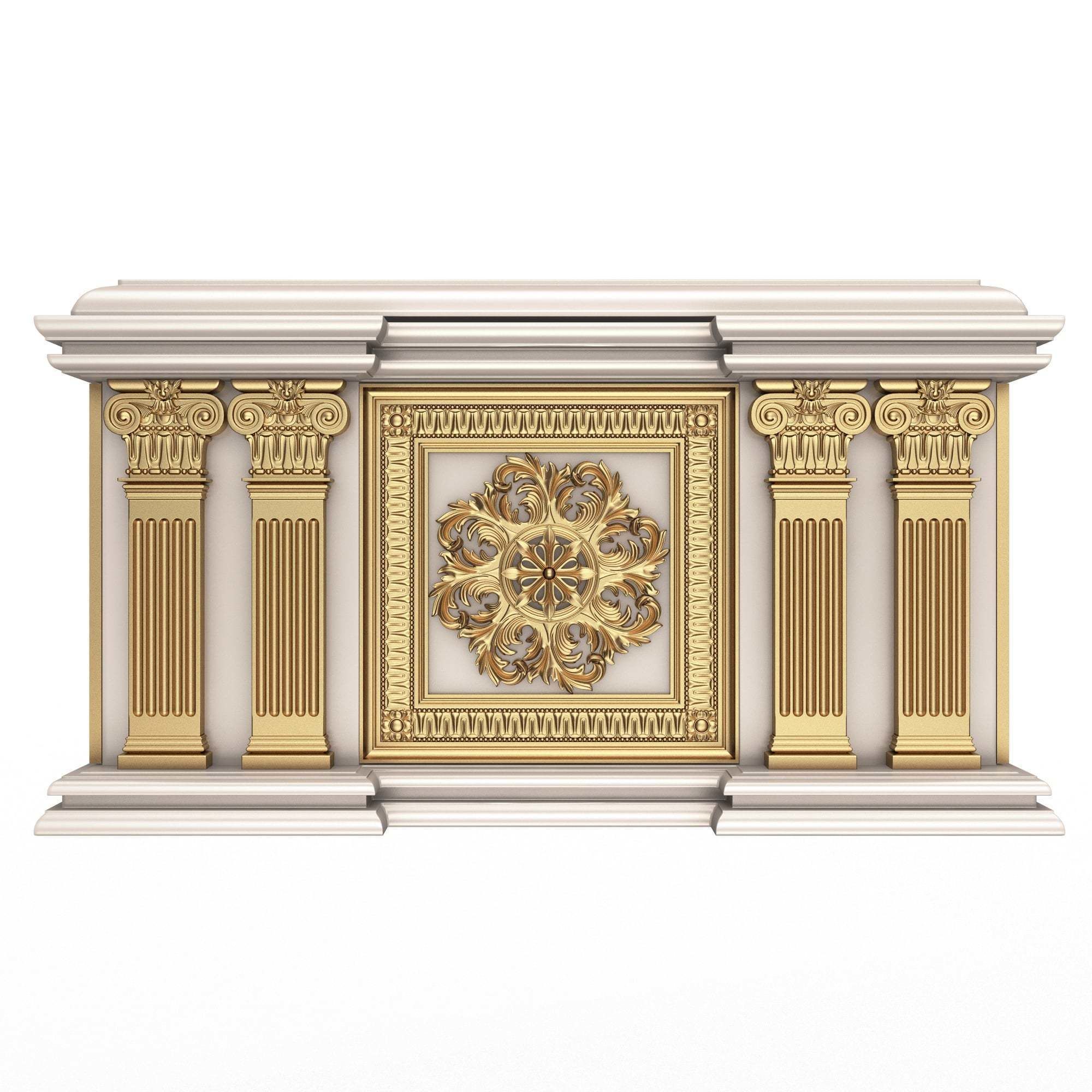 Chest Collection White Low-poly 3D model_1