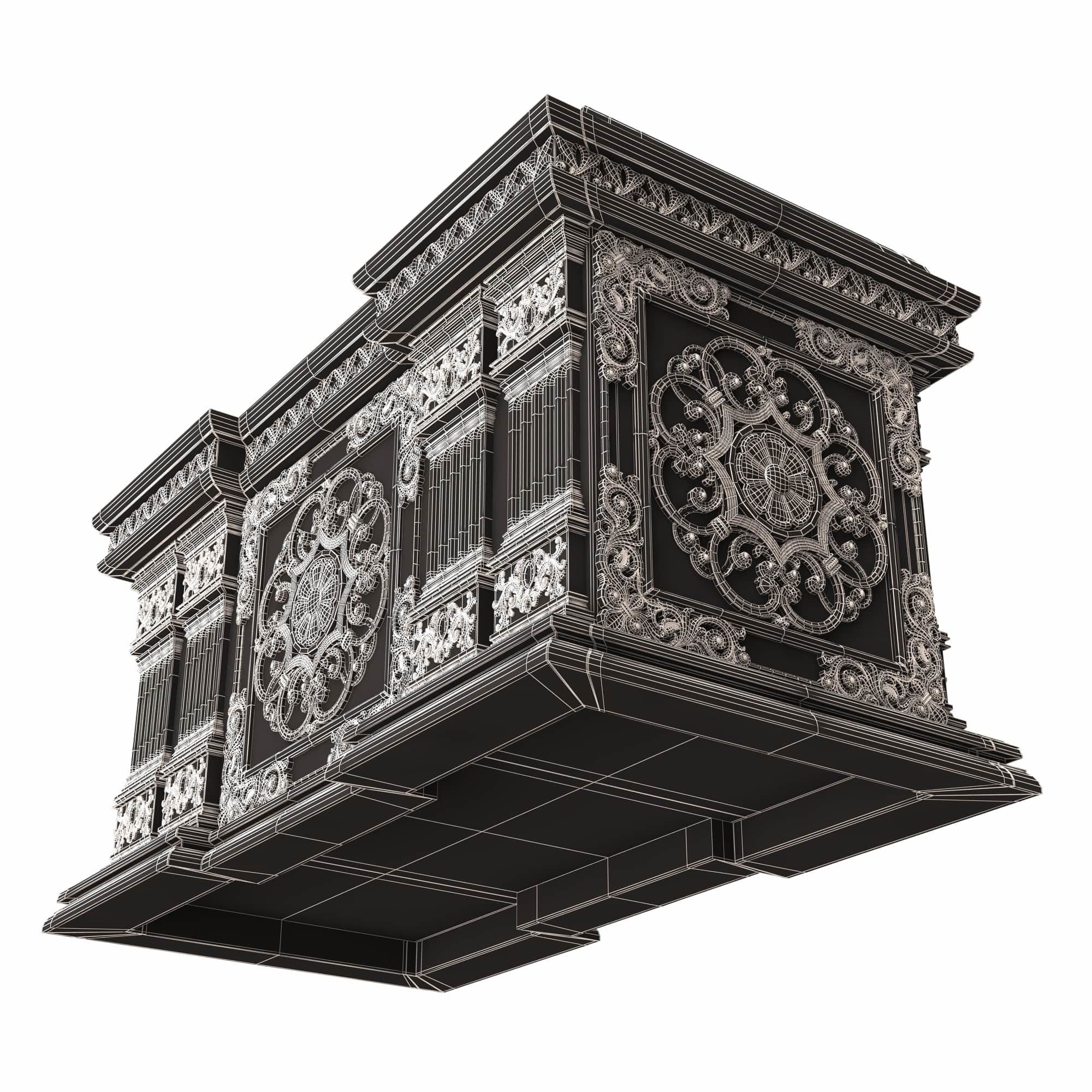 Chest Collection White Low-poly 3D model_52