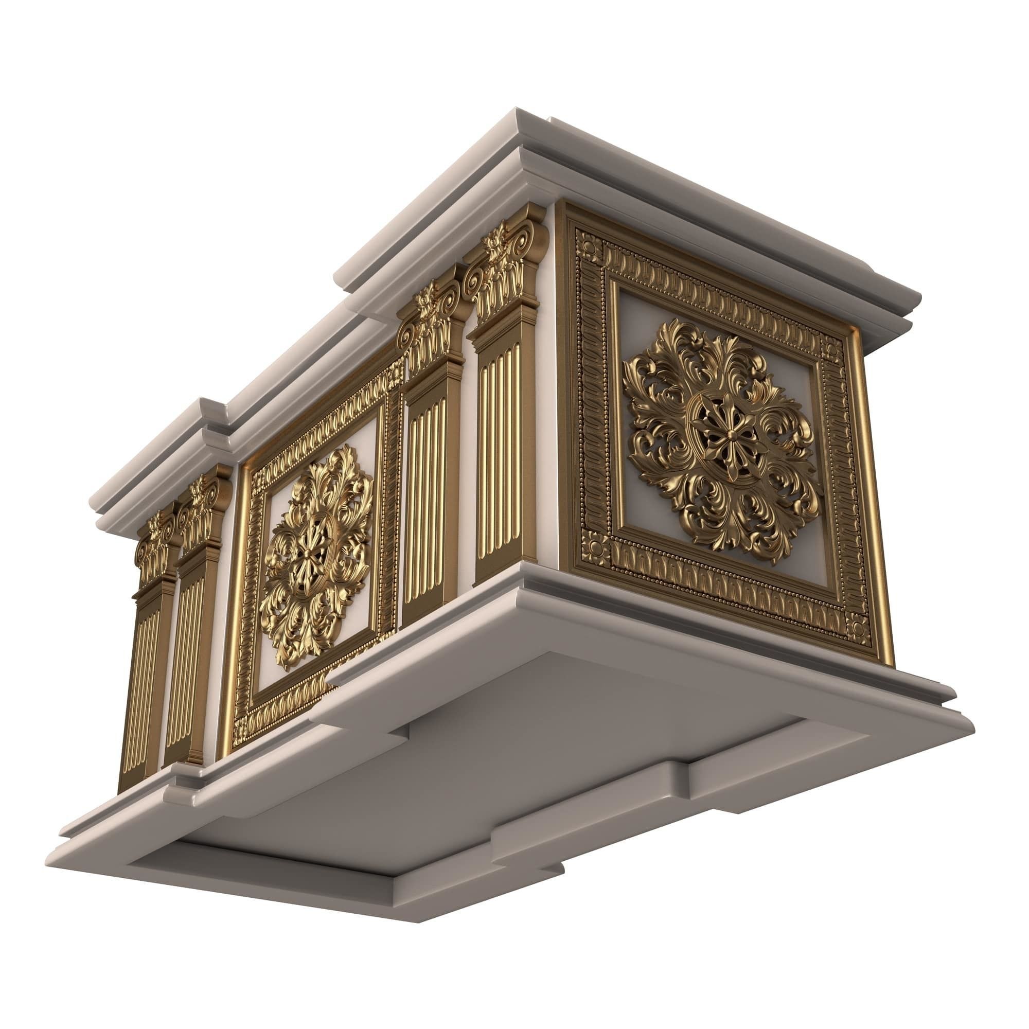 Chest Collection White Low-poly 3D model_5