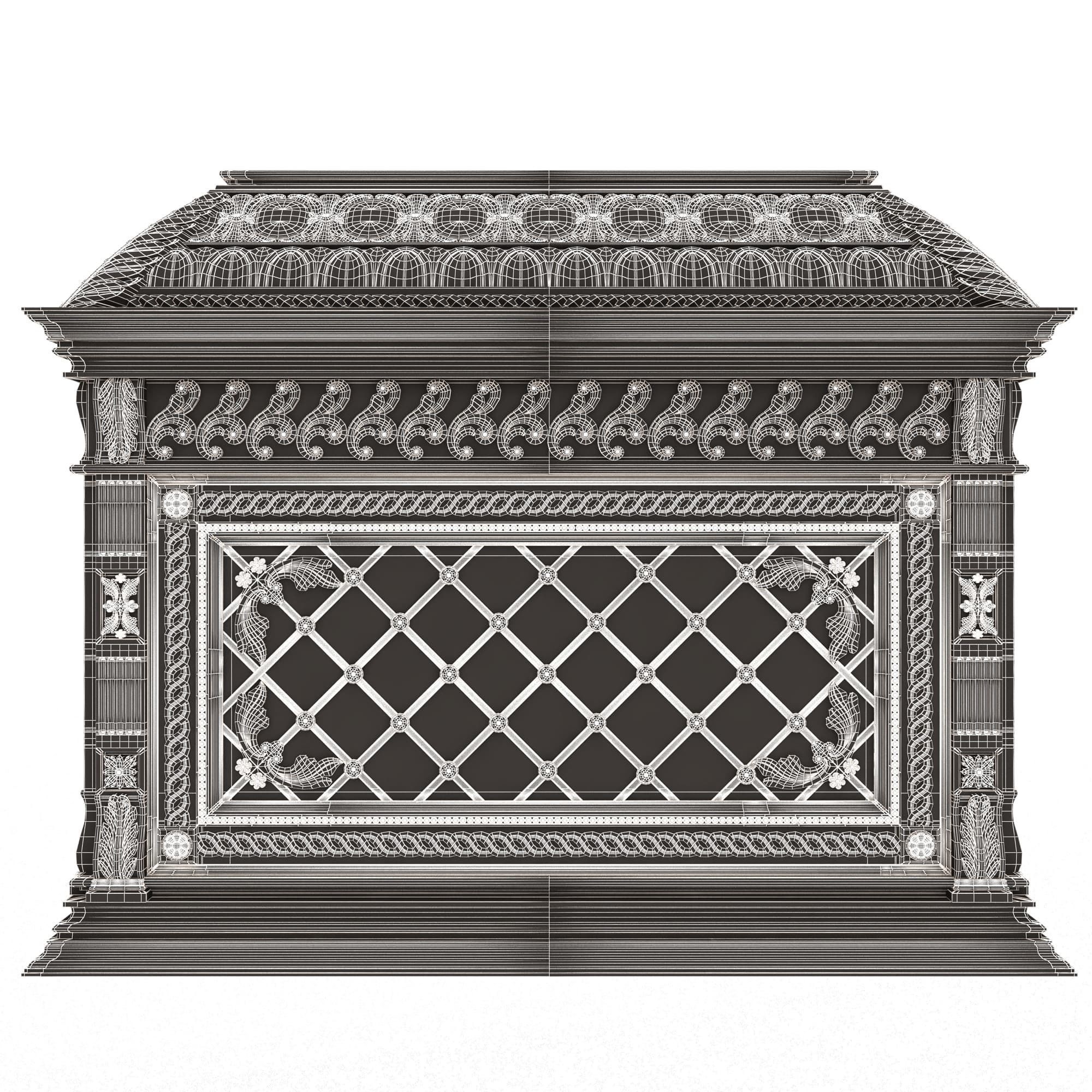 Chest Collection White Low-poly 3D model_92