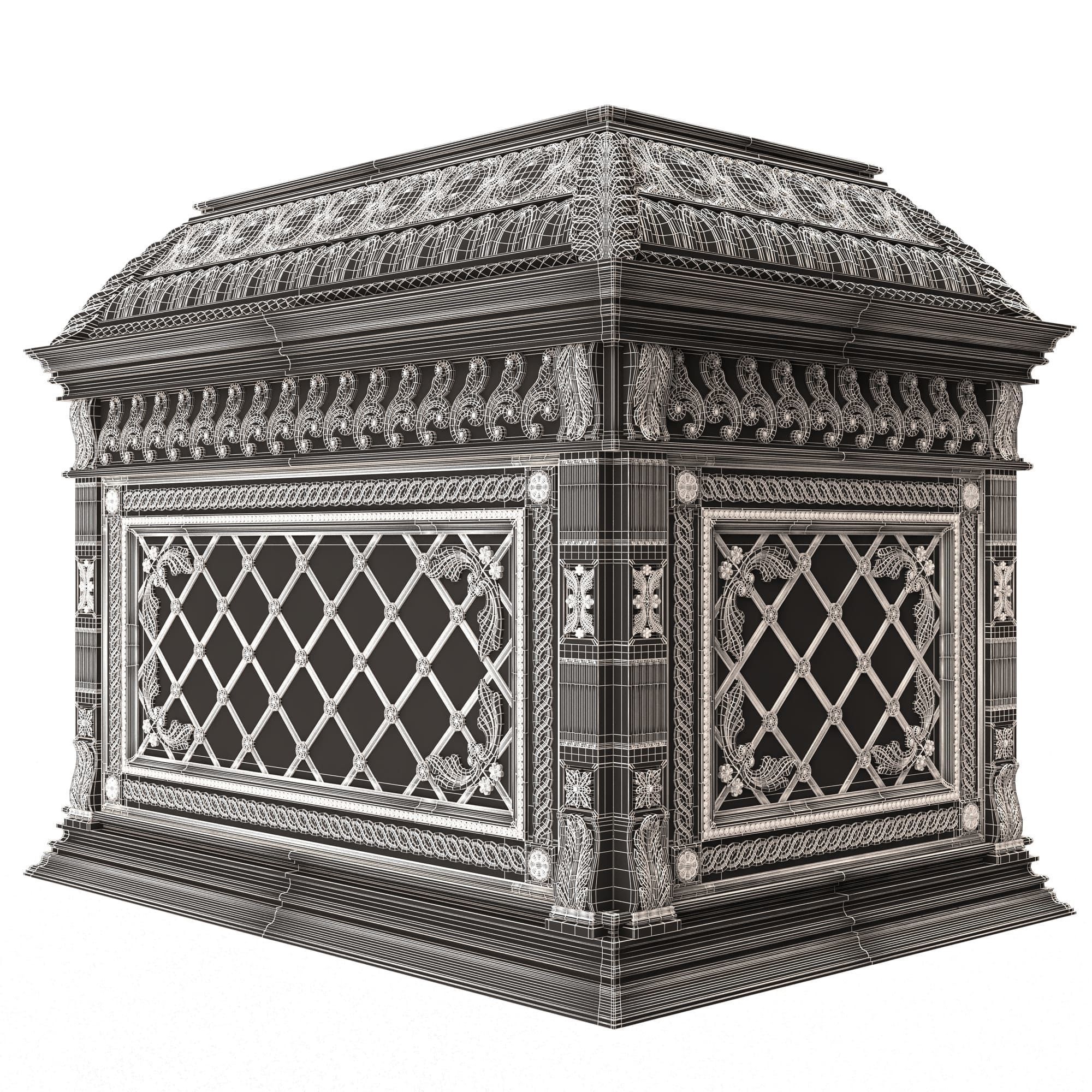 Chest Collection White Low-poly 3D model_94