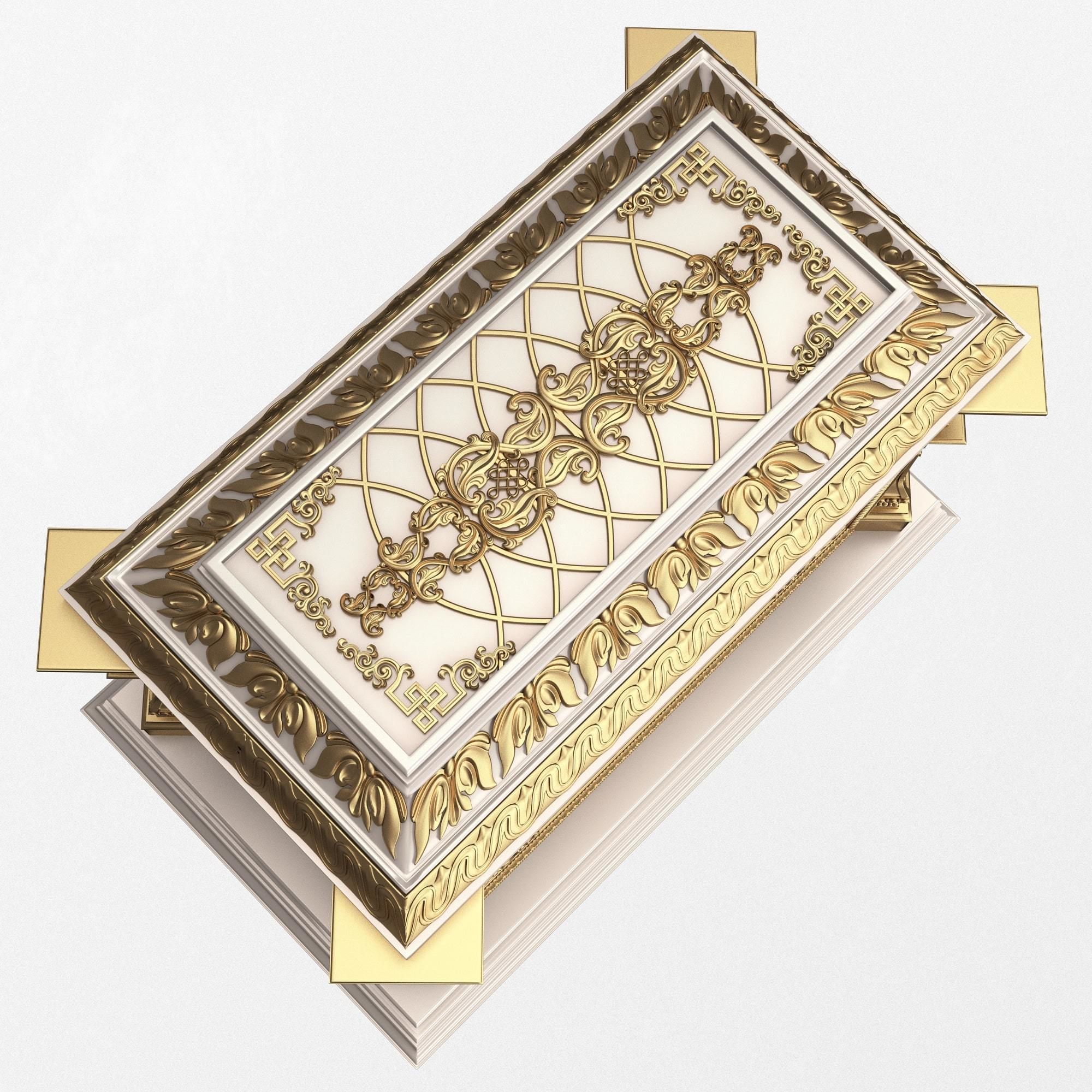 Chest Collection White Low-poly 3D model_33