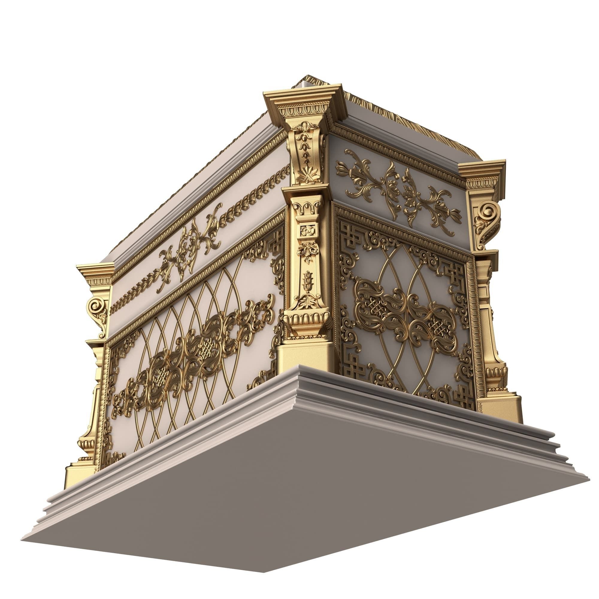 Chest Collection White Low-poly 3D model_32