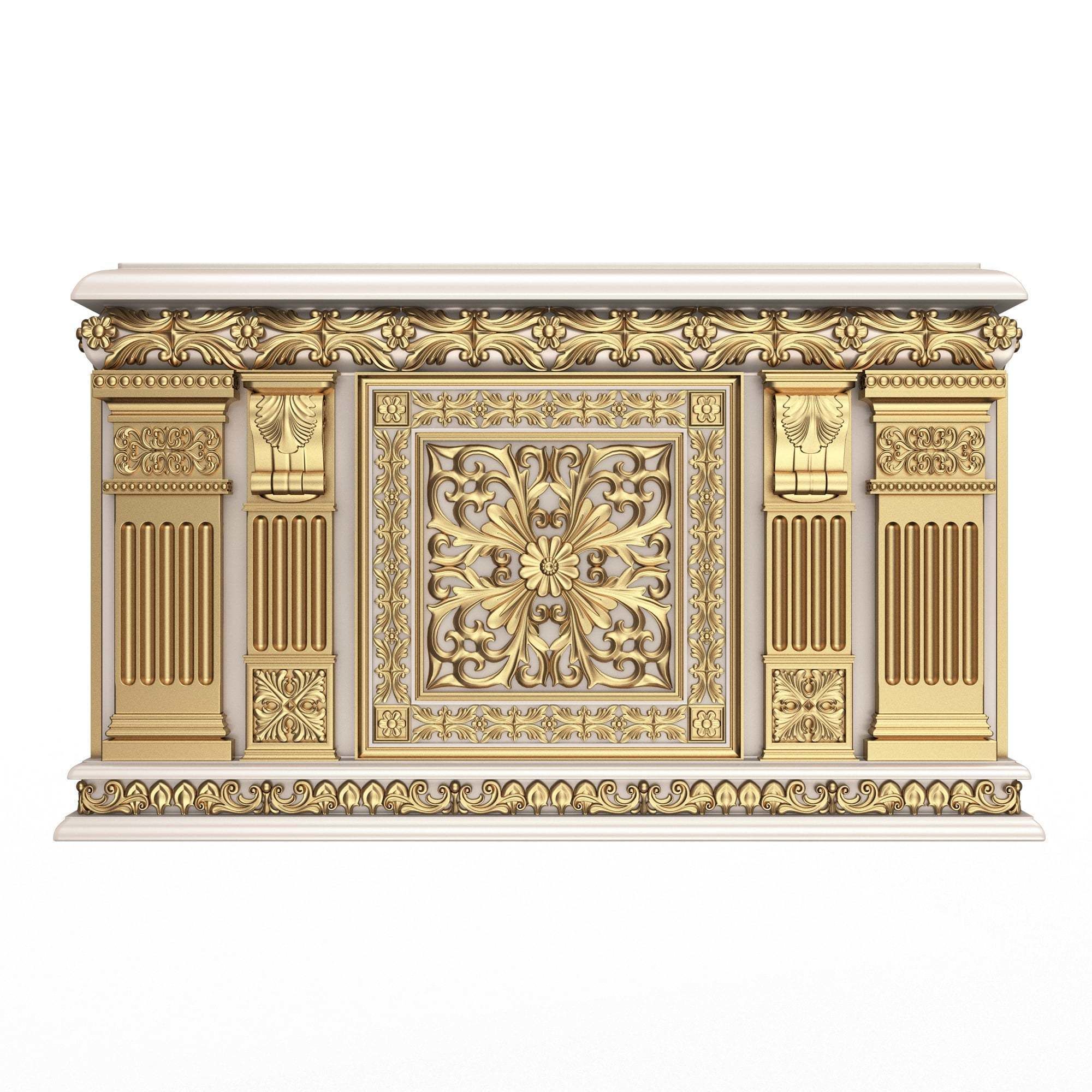 Chest Collection White Low-poly 3D model_42