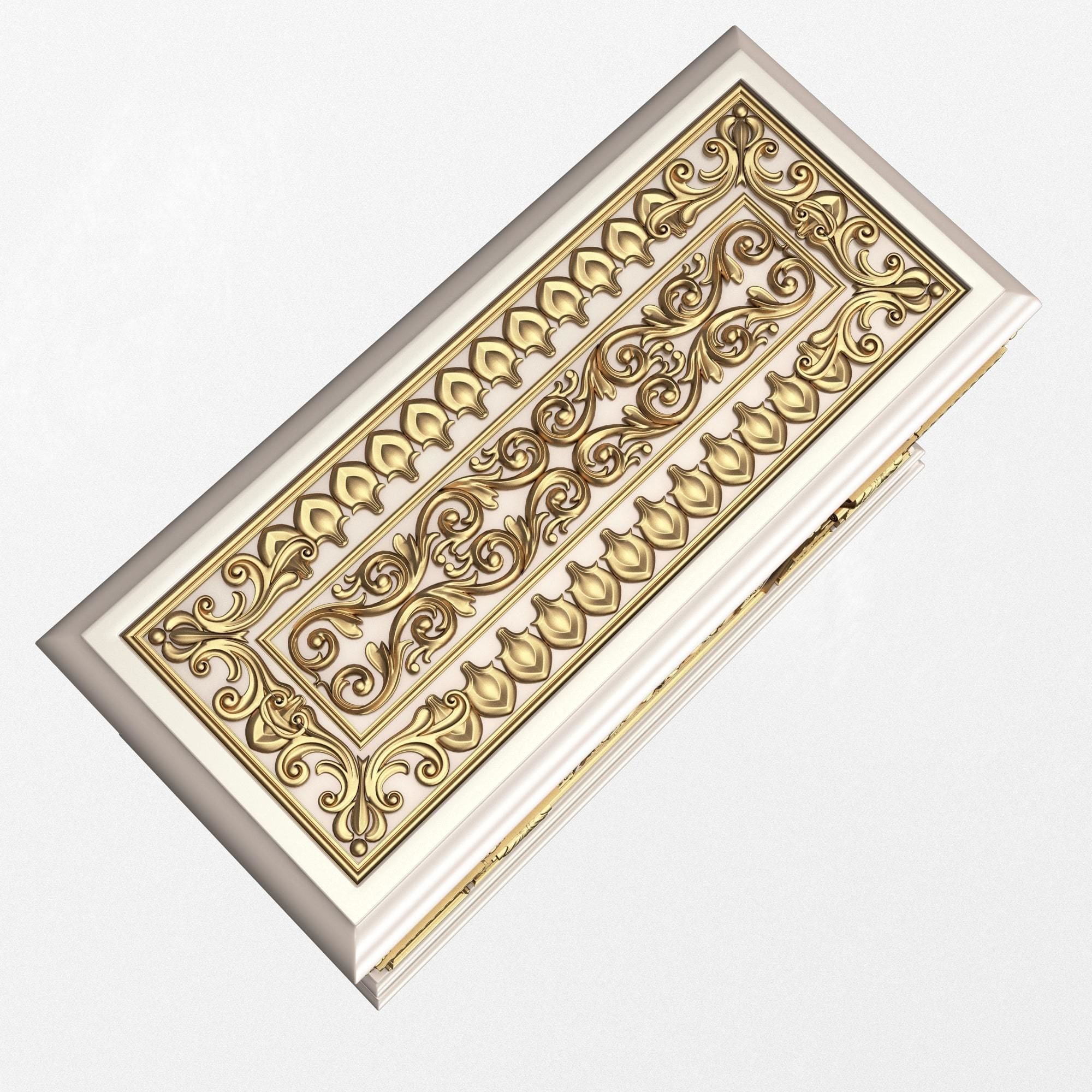 Chest Collection White Low-poly 3D model_41