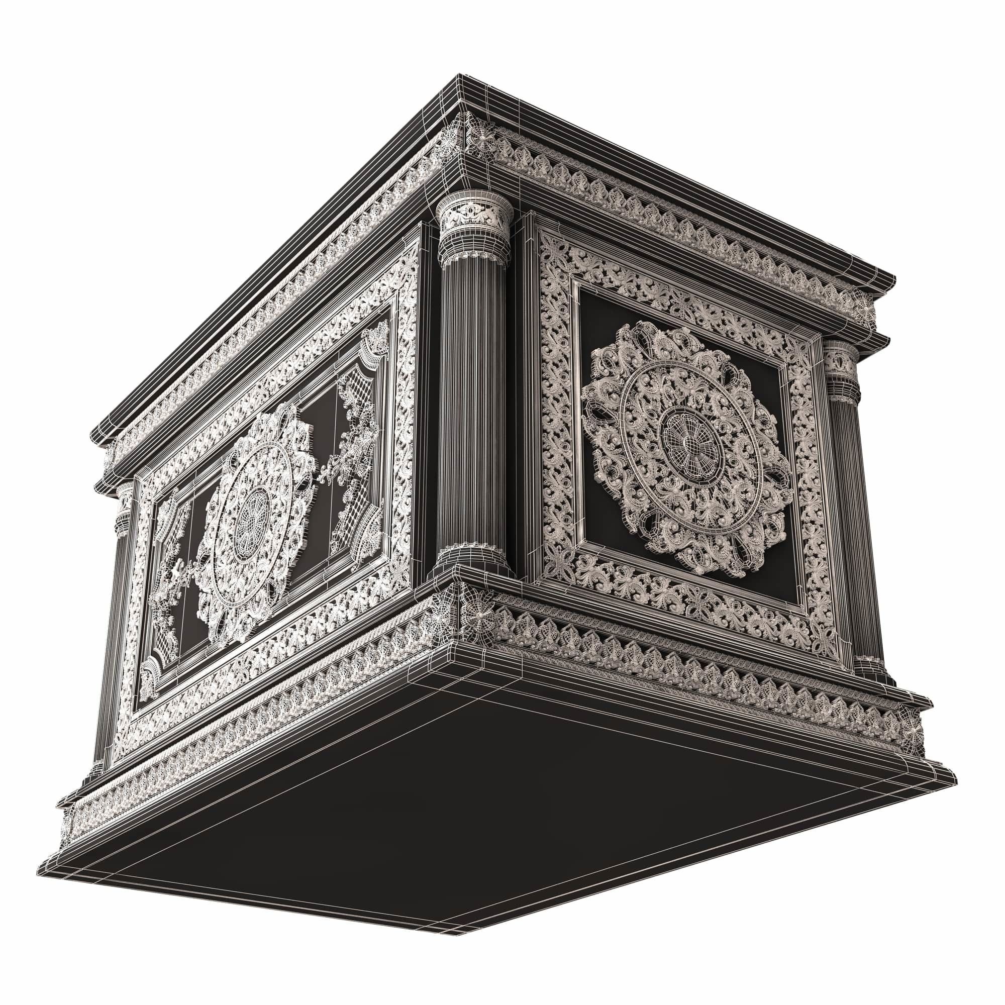 Chest Collection White Low-poly 3D model_73