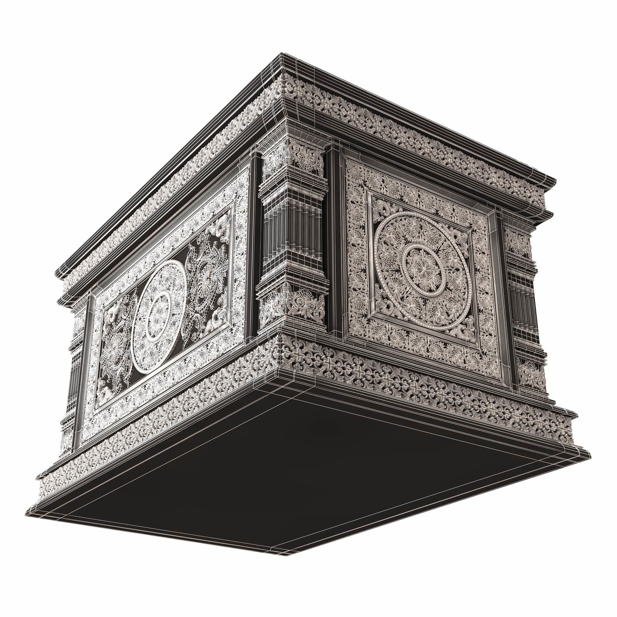 Chest Collection White Low-poly 3D model_68