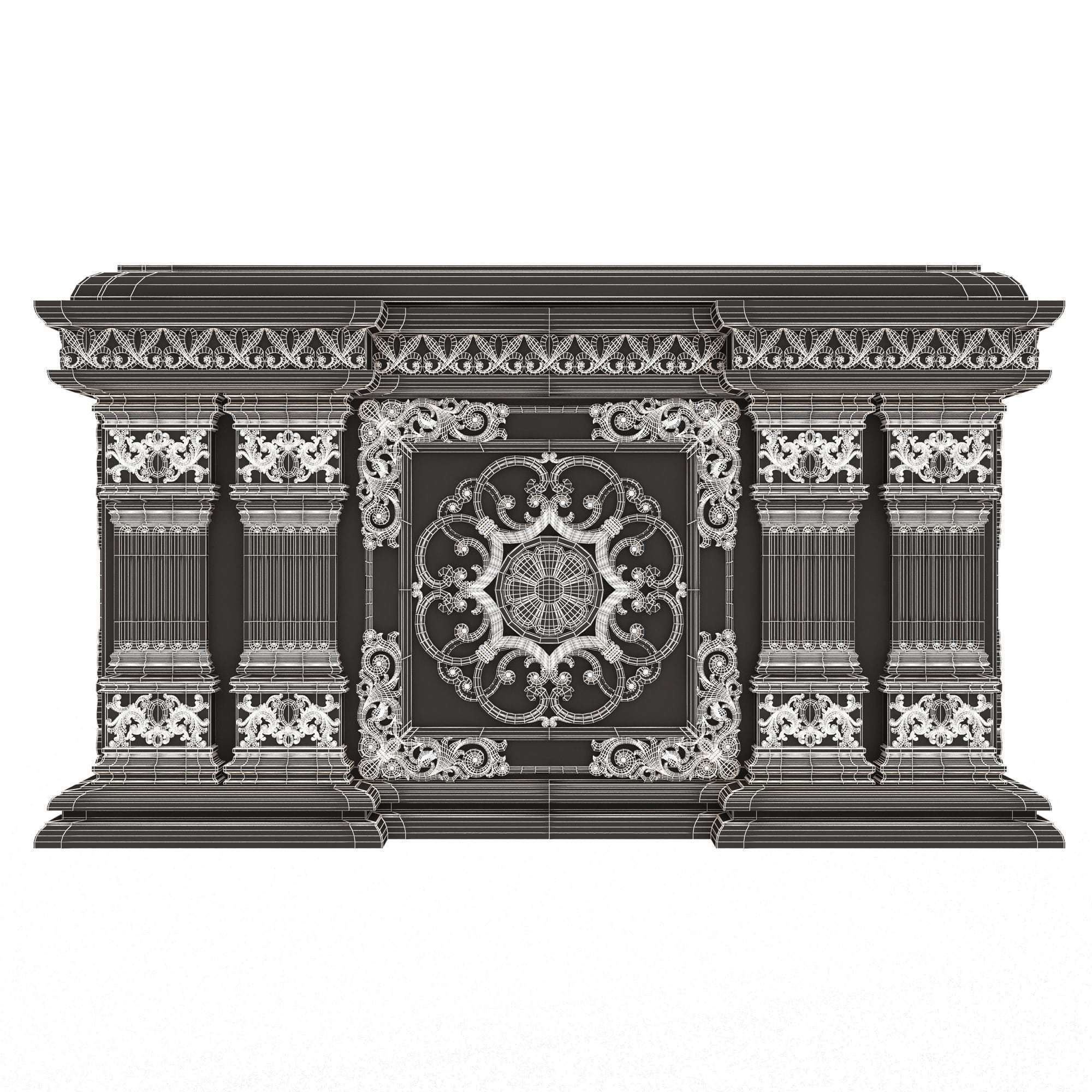 Chest Collection White Low-poly 3D model_63