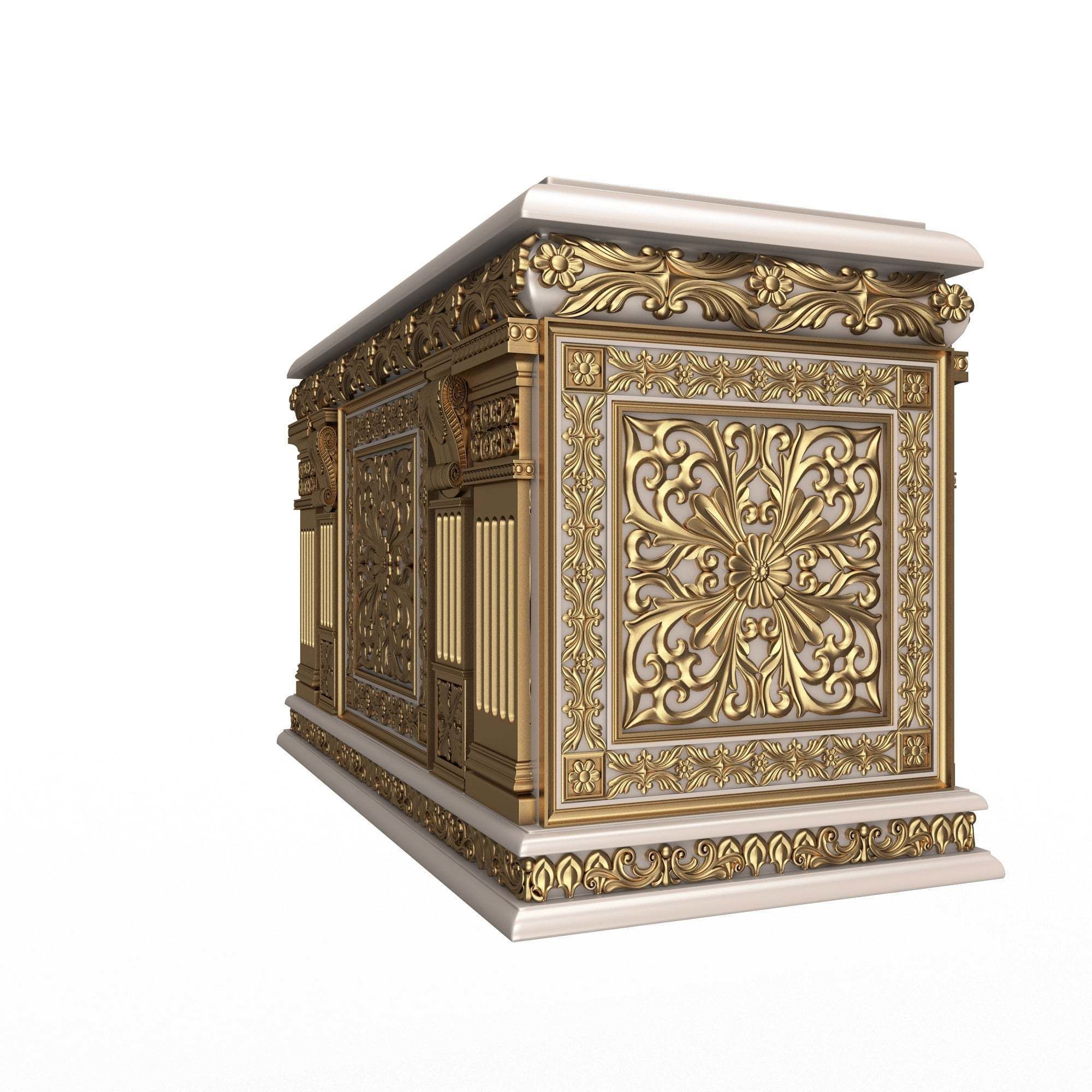 Chest Collection White Low-poly 3D model_43