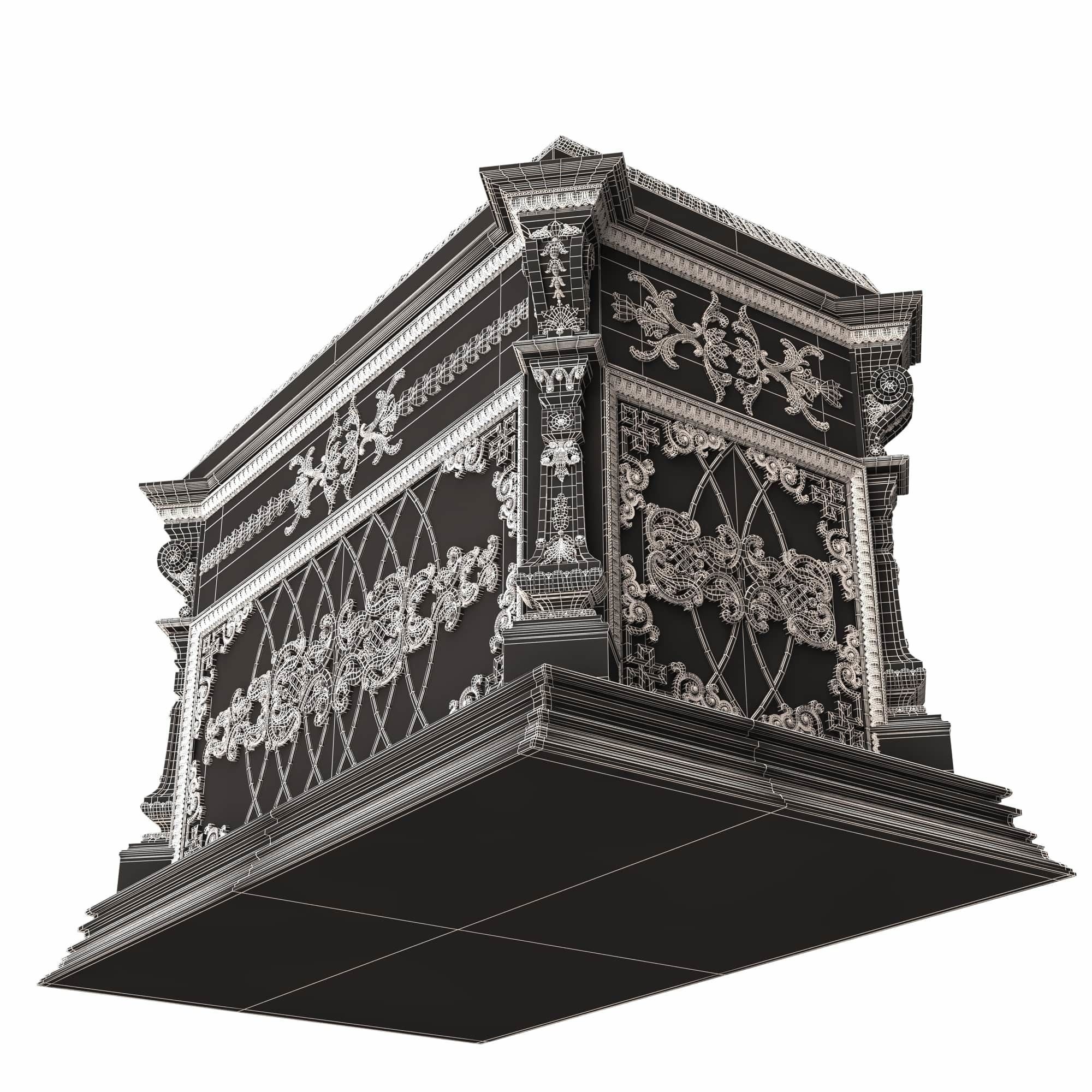 Chest Collection White Low-poly 3D model_90