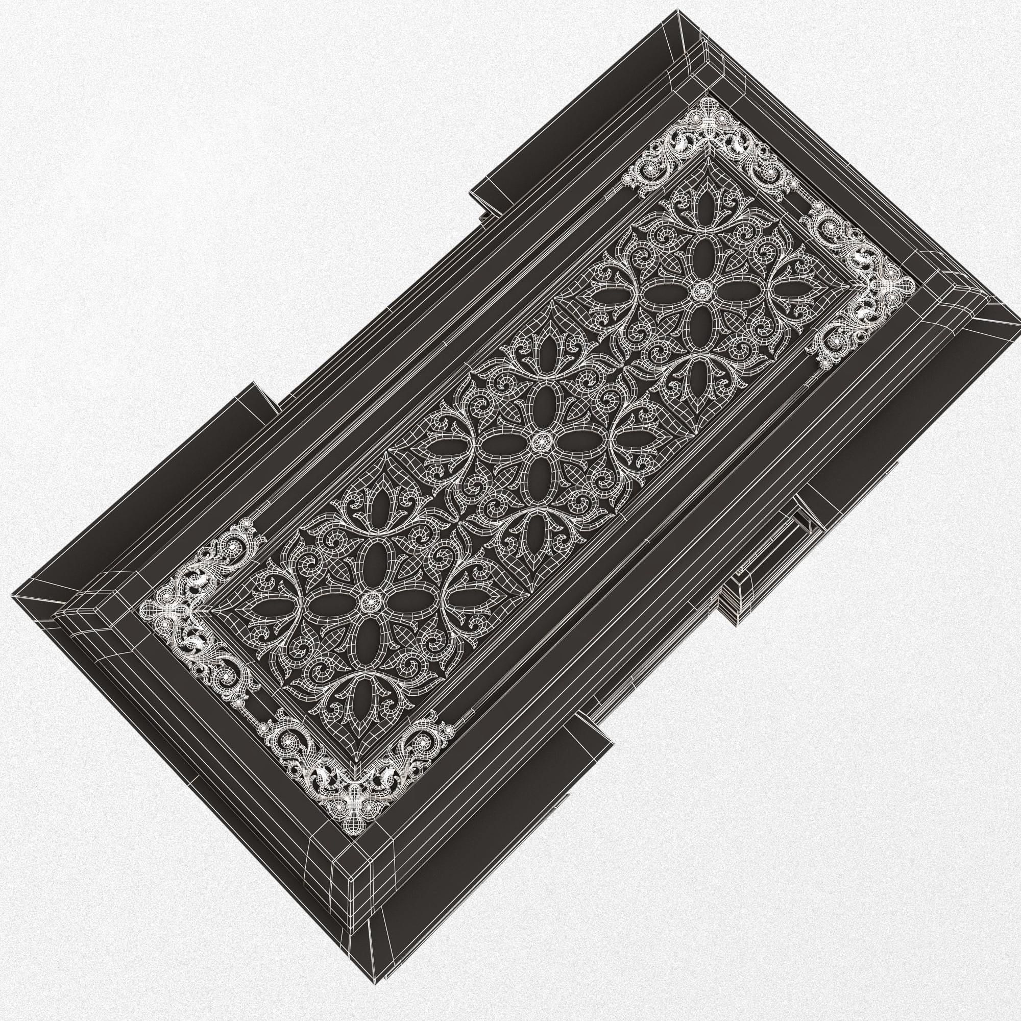 Chest Collection White Low-poly 3D model_53