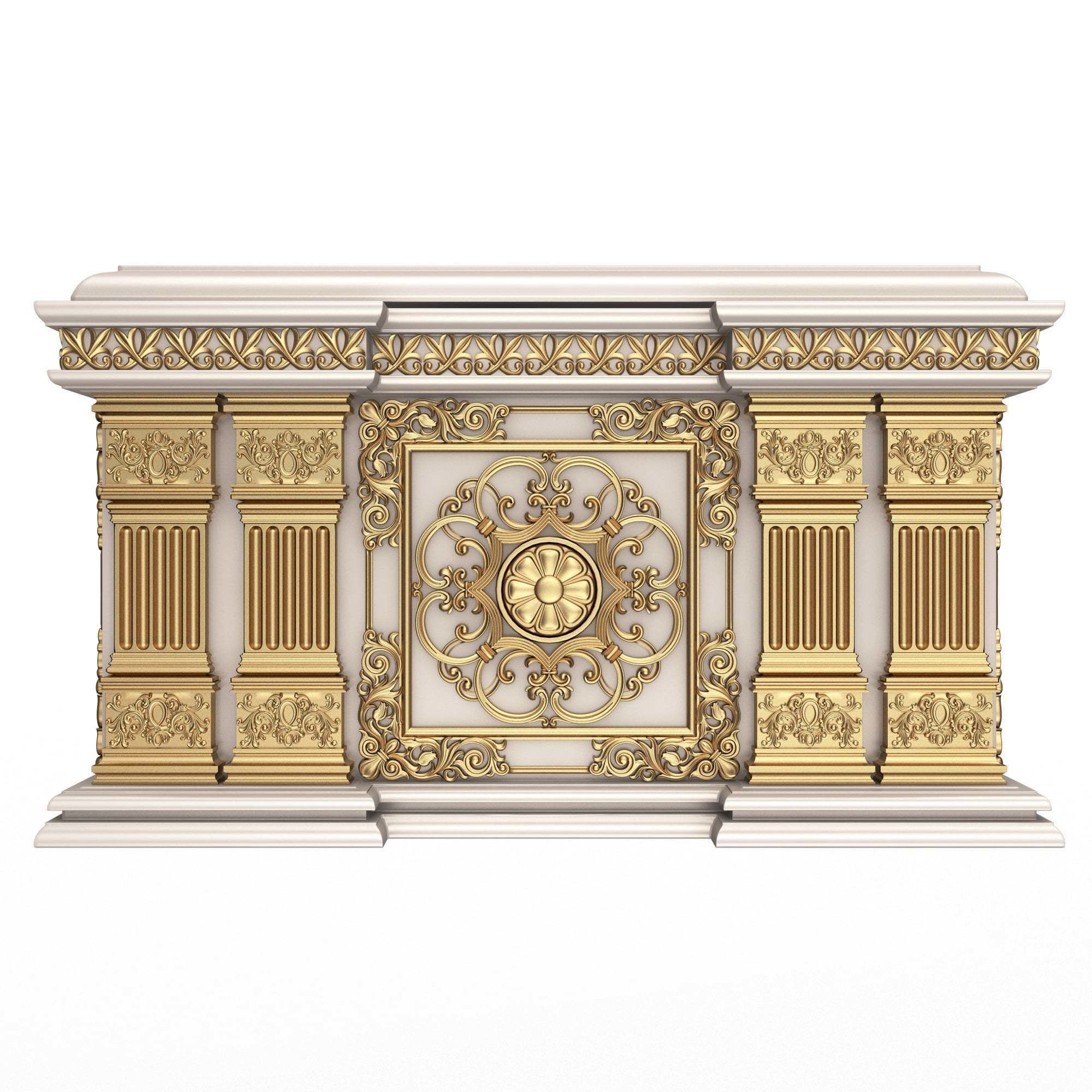 Chest Collection White Low-poly 3D model_50