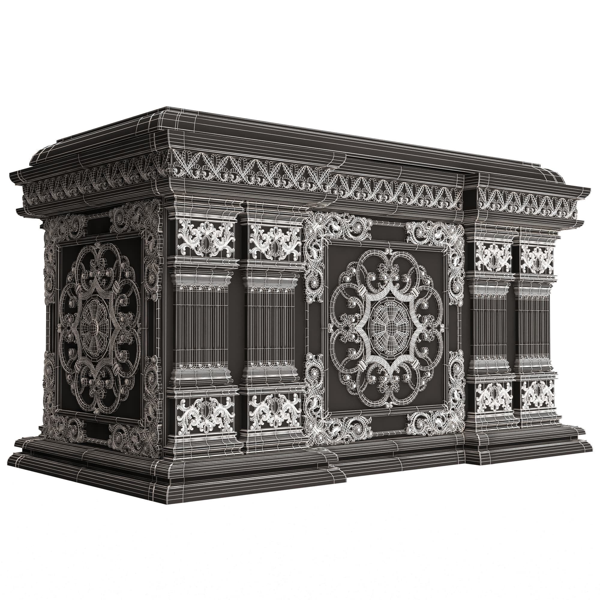 Chest Collection White Low-poly 3D model_51