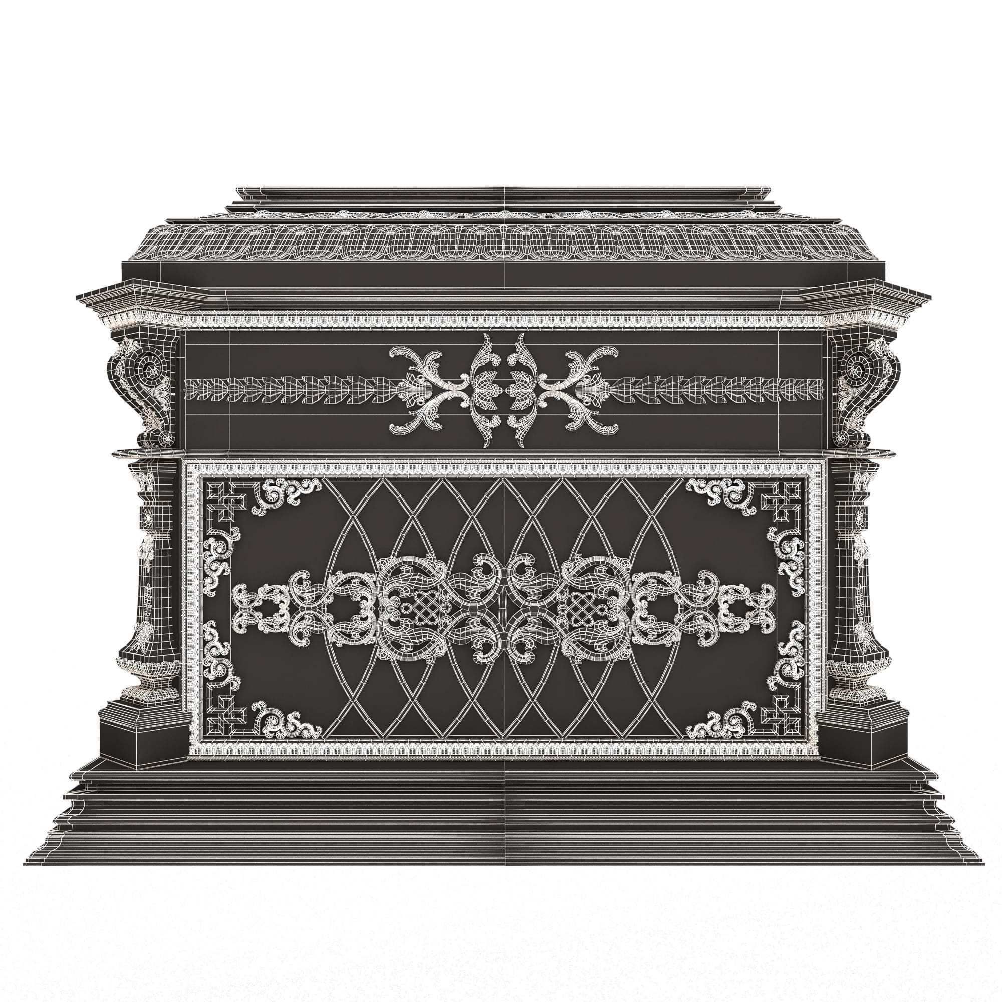 Chest Collection White Low-poly 3D model_83