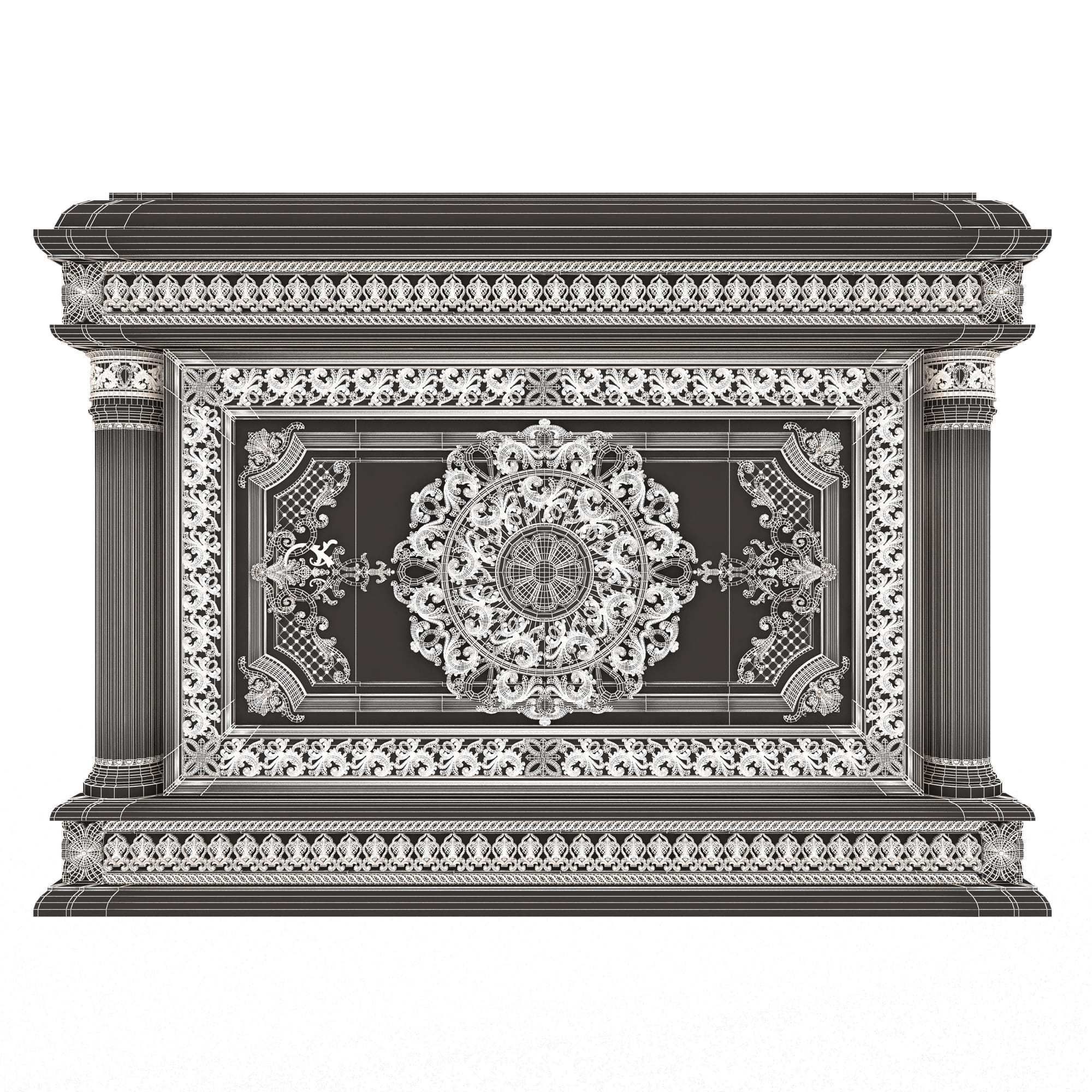 Chest Collection White Low-poly 3D model_70