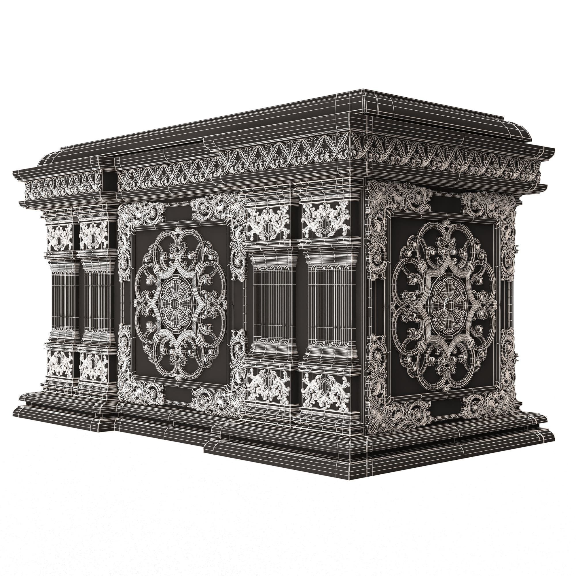 Chest Collection White Low-poly 3D model_65