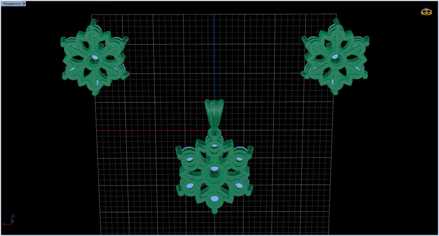 Snowflake Pendant and Earings 3D print model_35