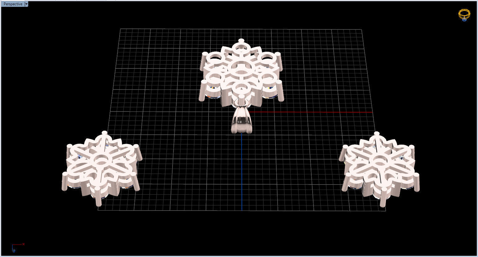 Snowflake Pendant and Earings 3D print model_65