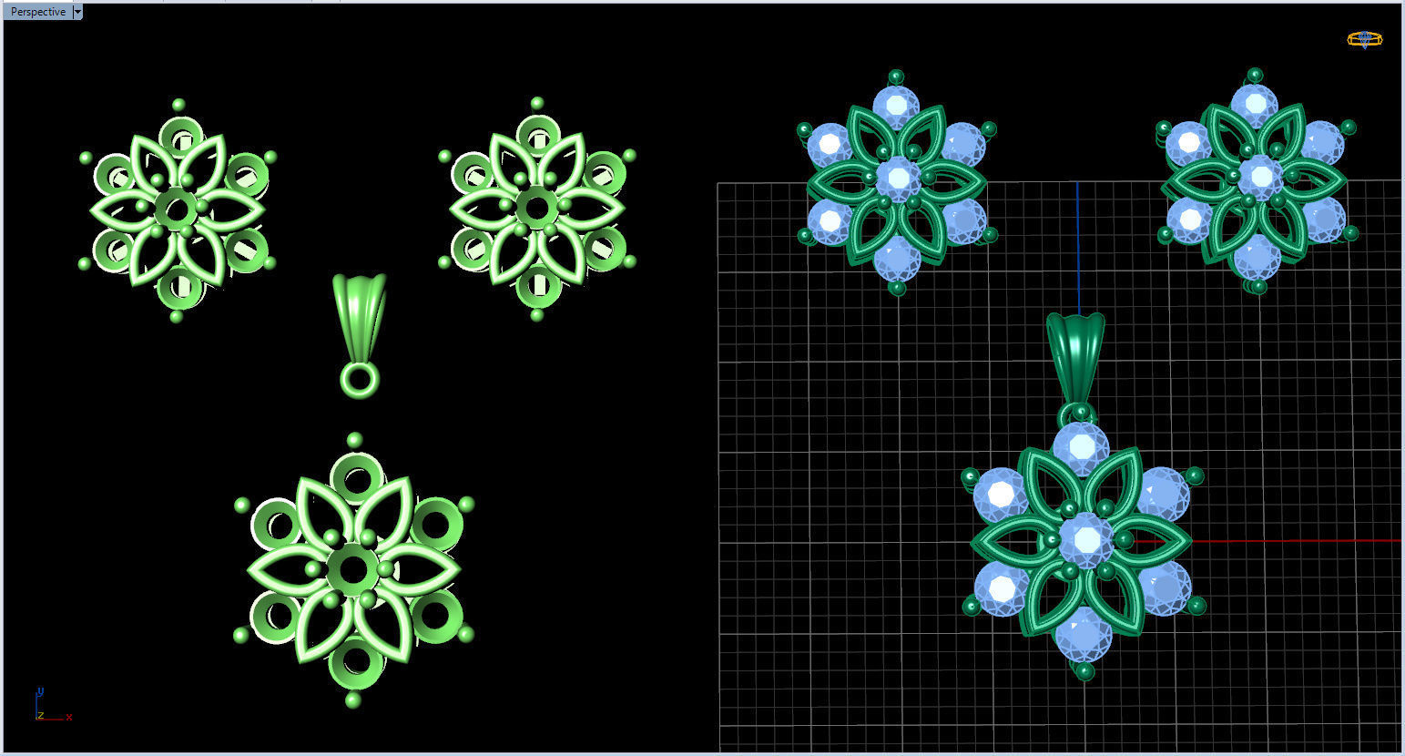 Snowflake Pendant and Earings 3D print model_8