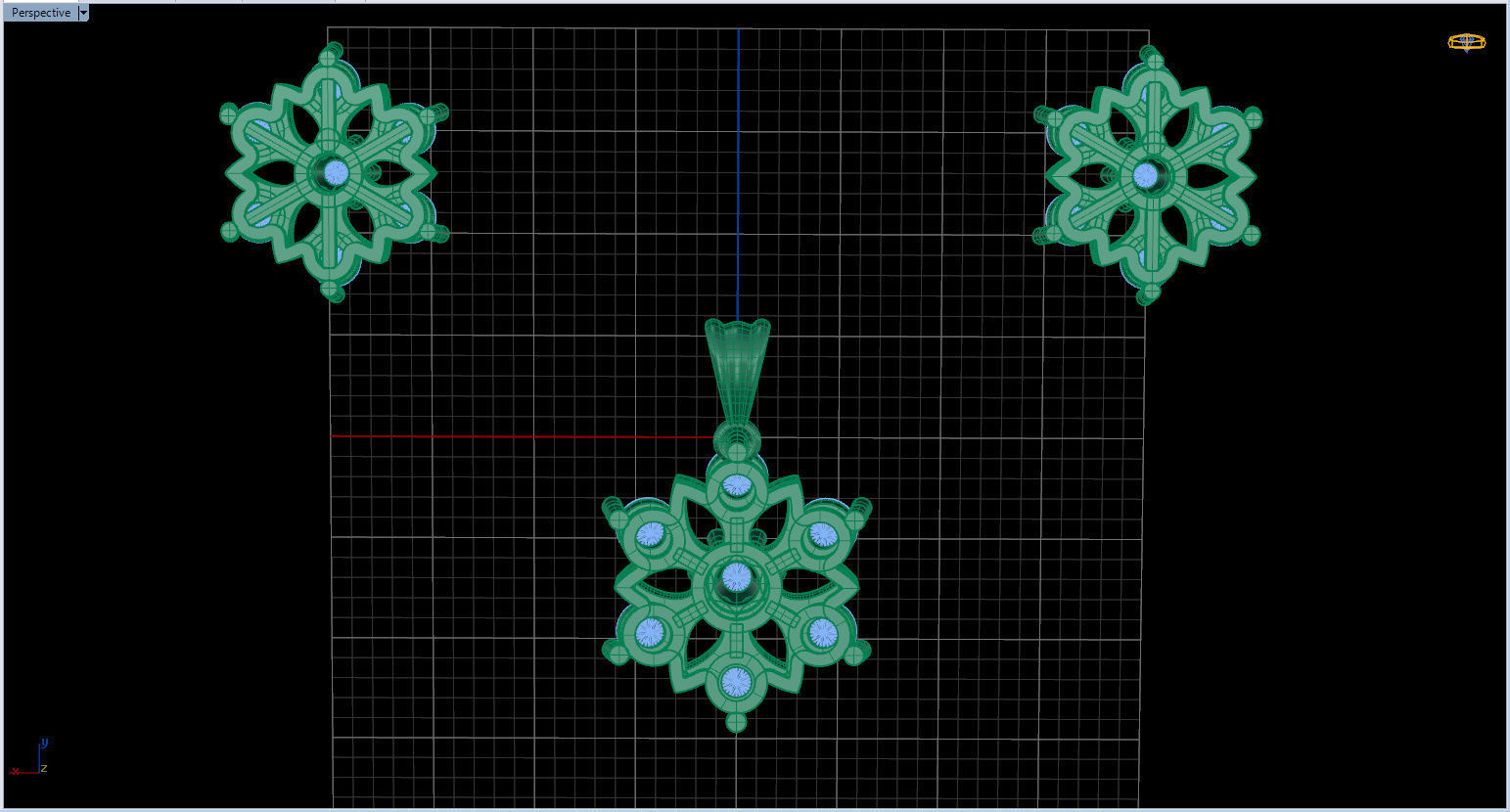 Snowflake Pendant and Earings 3D print model_33