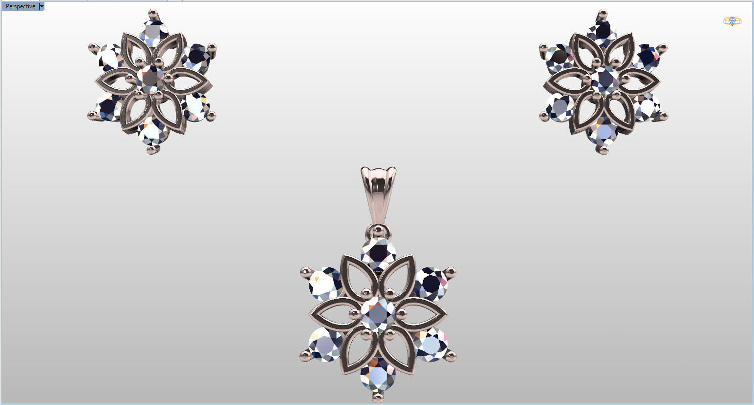 Snowflake Pendant and Earings 3D print model_75
