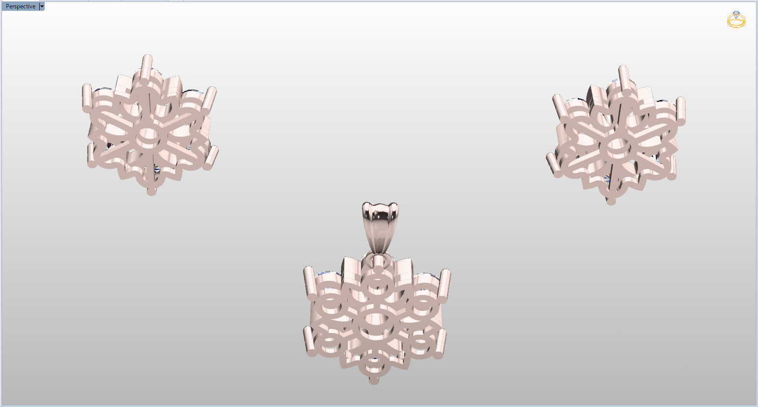 Snowflake Pendant and Earings 3D print model_111