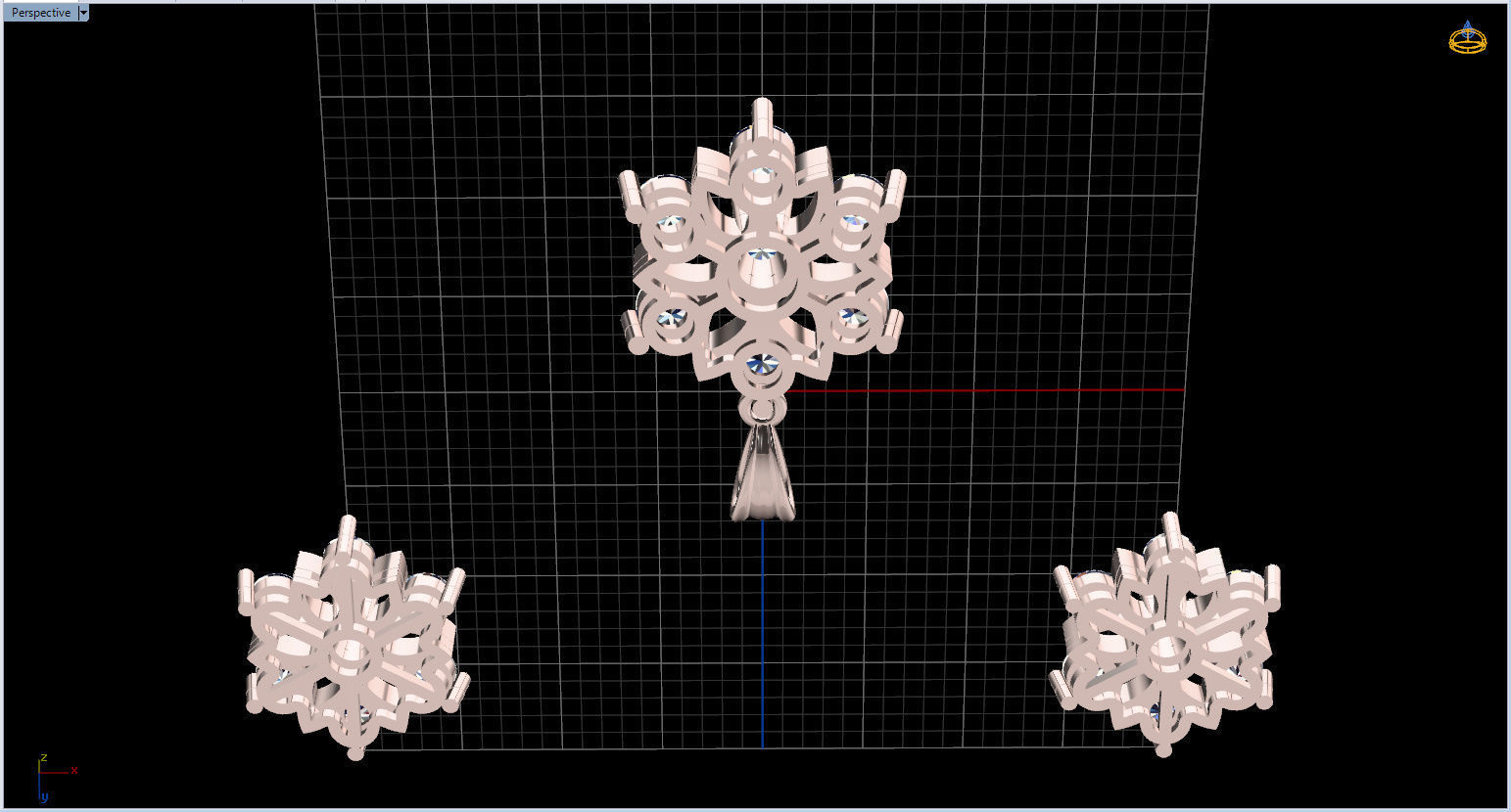 Snowflake Pendant and Earings 3D print model_58