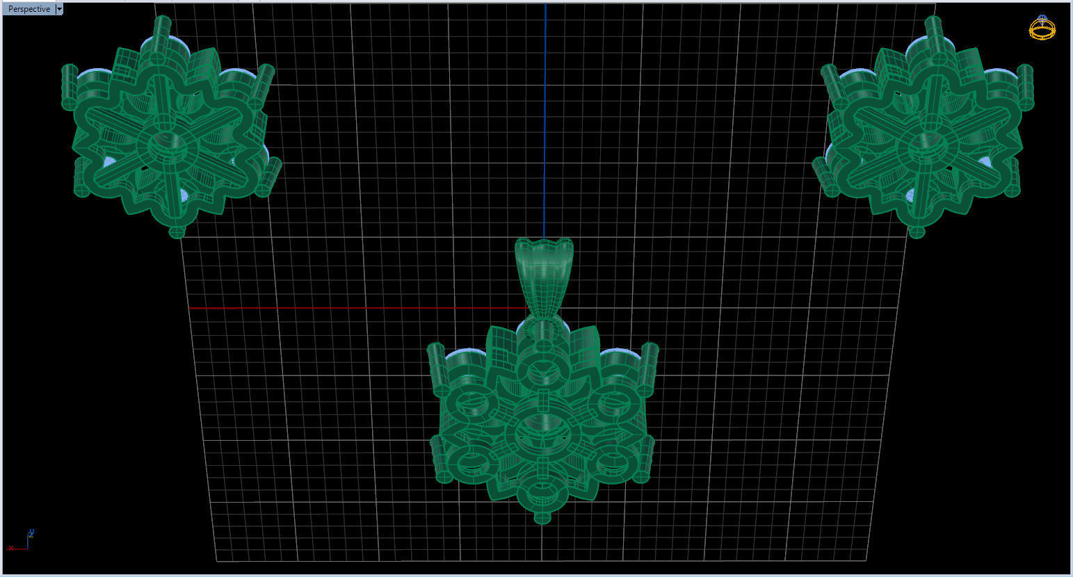 Snowflake Pendant and Earings 3D print model_36