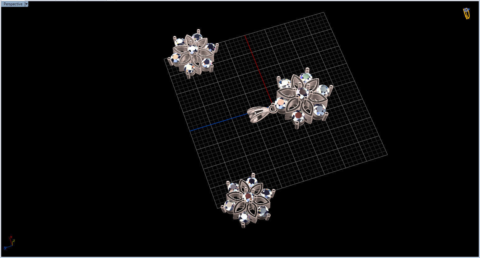 Snowflake Pendant and Earings 3D print model_73