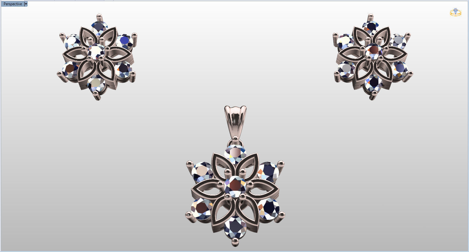 Snowflake Pendant and Earings 3D print model_78