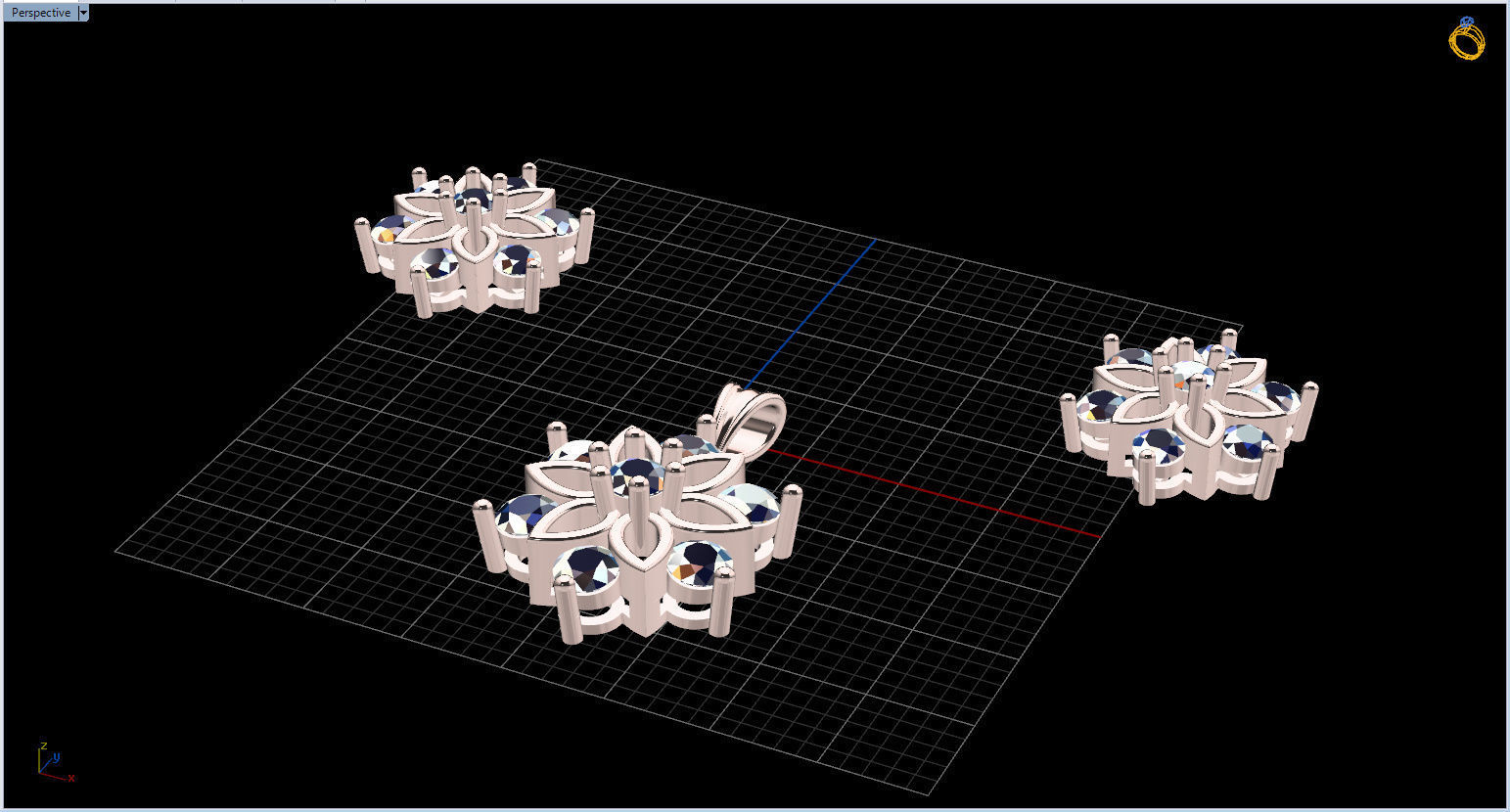 Snowflake Pendant and Earings 3D print model_52