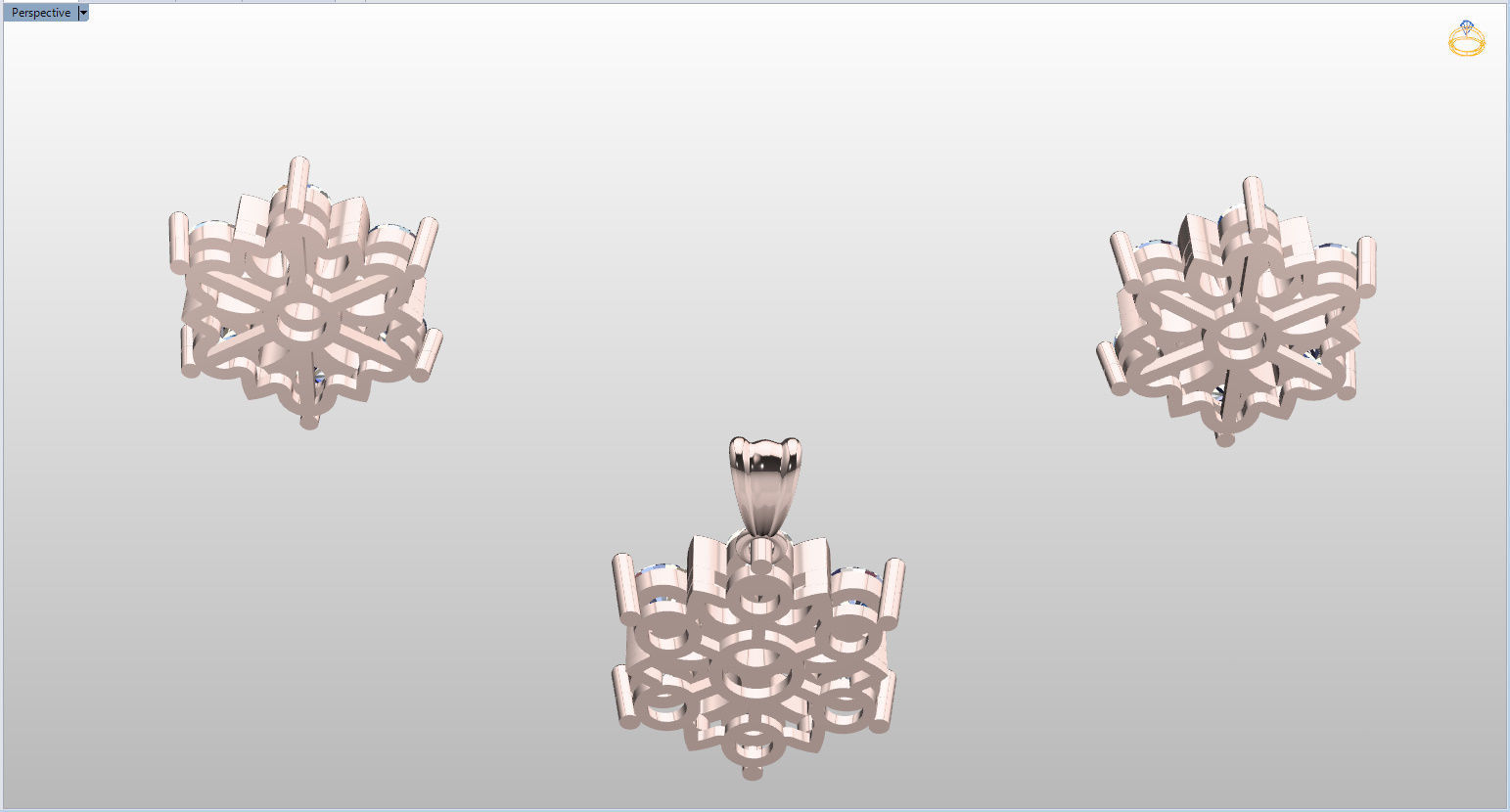 Snowflake Pendant and Earings 3D print model_97