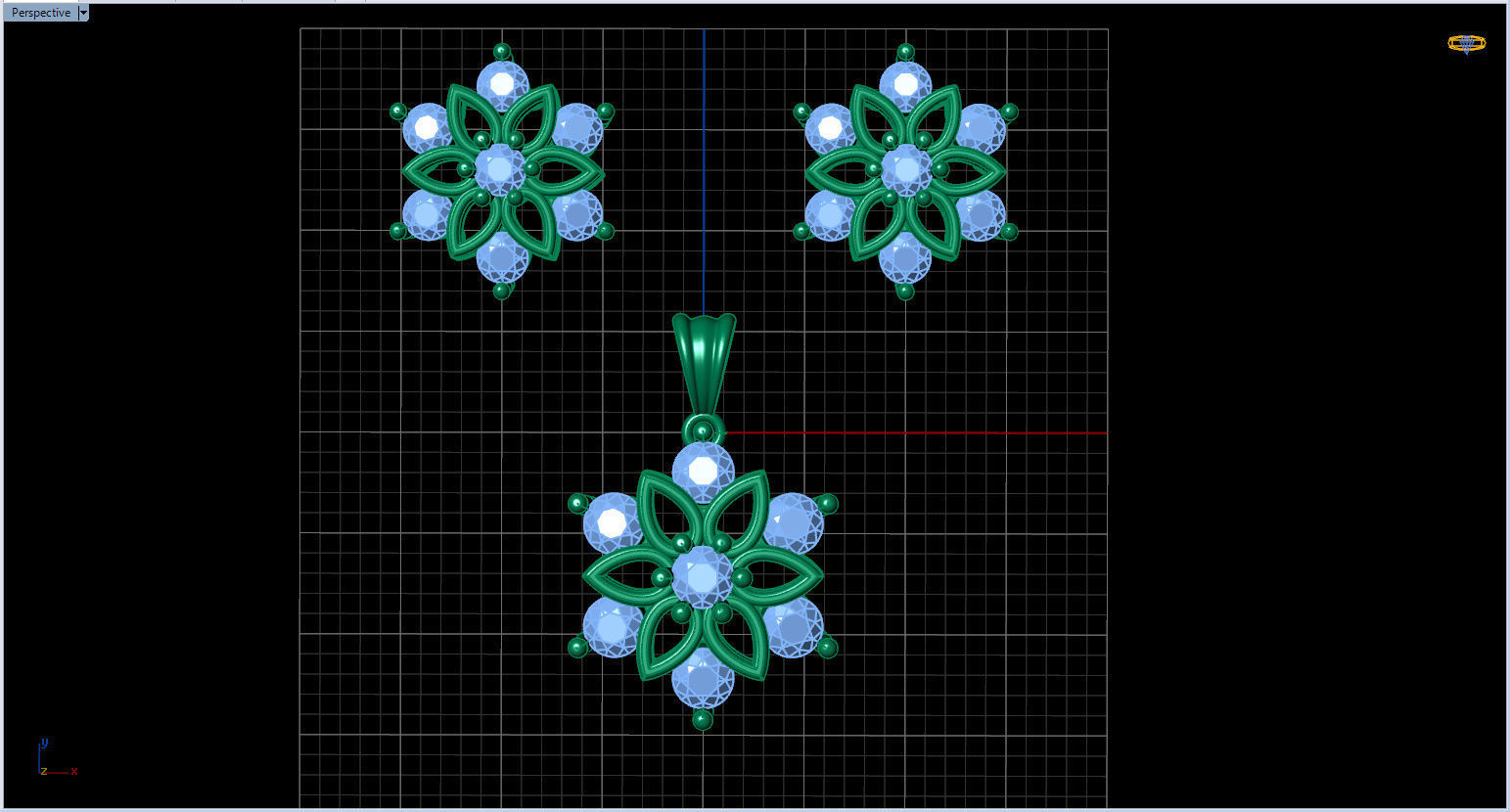 Snowflake Pendant and Earings 3D print model_9