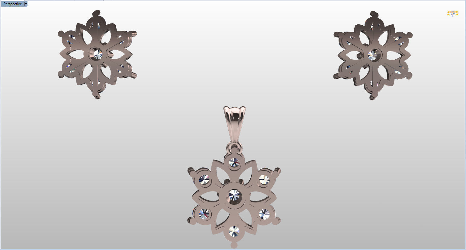 Snowflake Pendant and Earings 3D print model_108