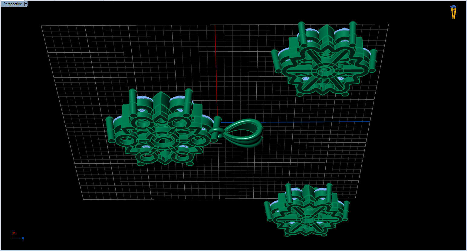 Snowflake Pendant and Earings 3D print model_17