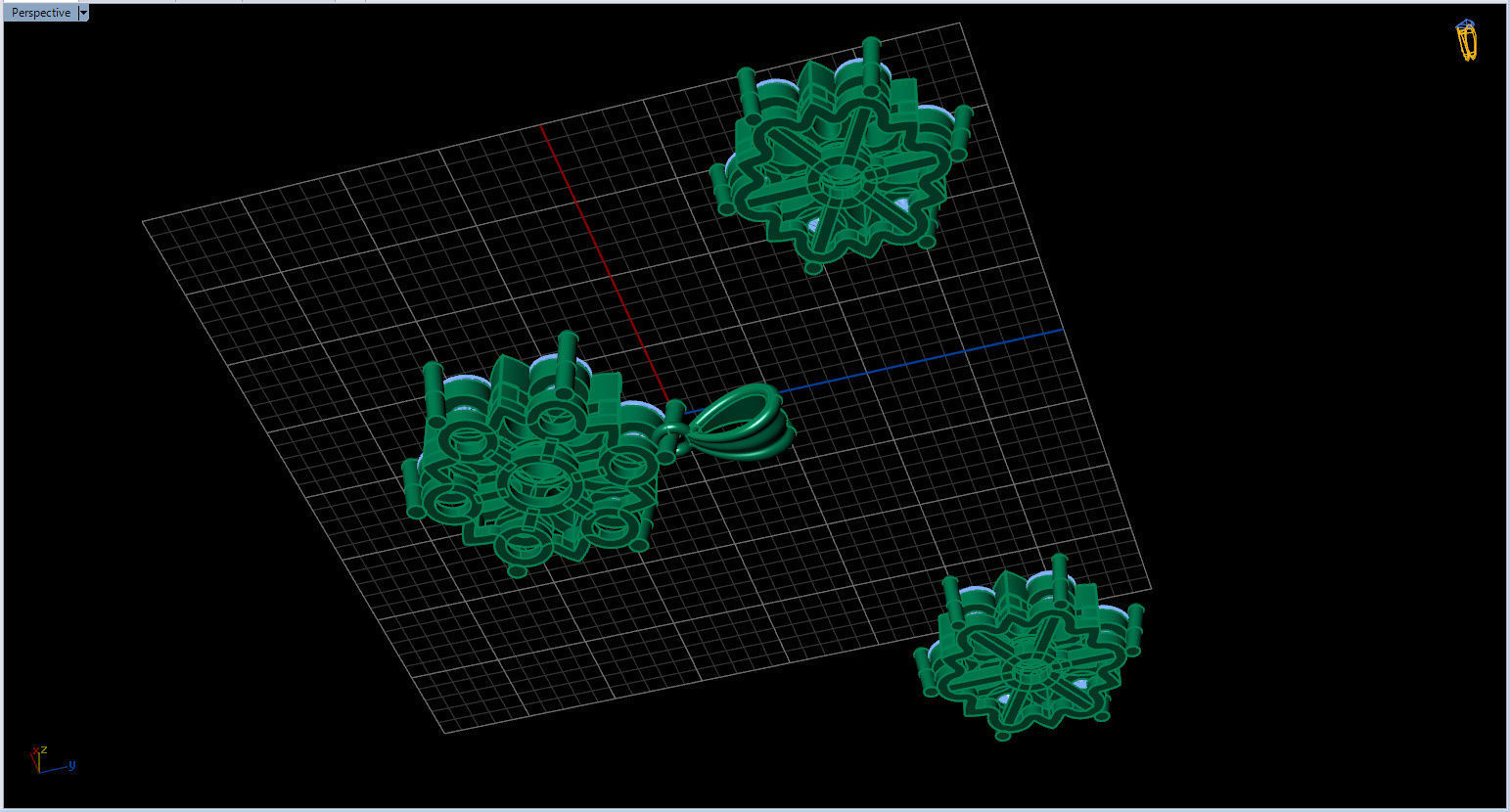 Snowflake Pendant and Earings 3D print model_18