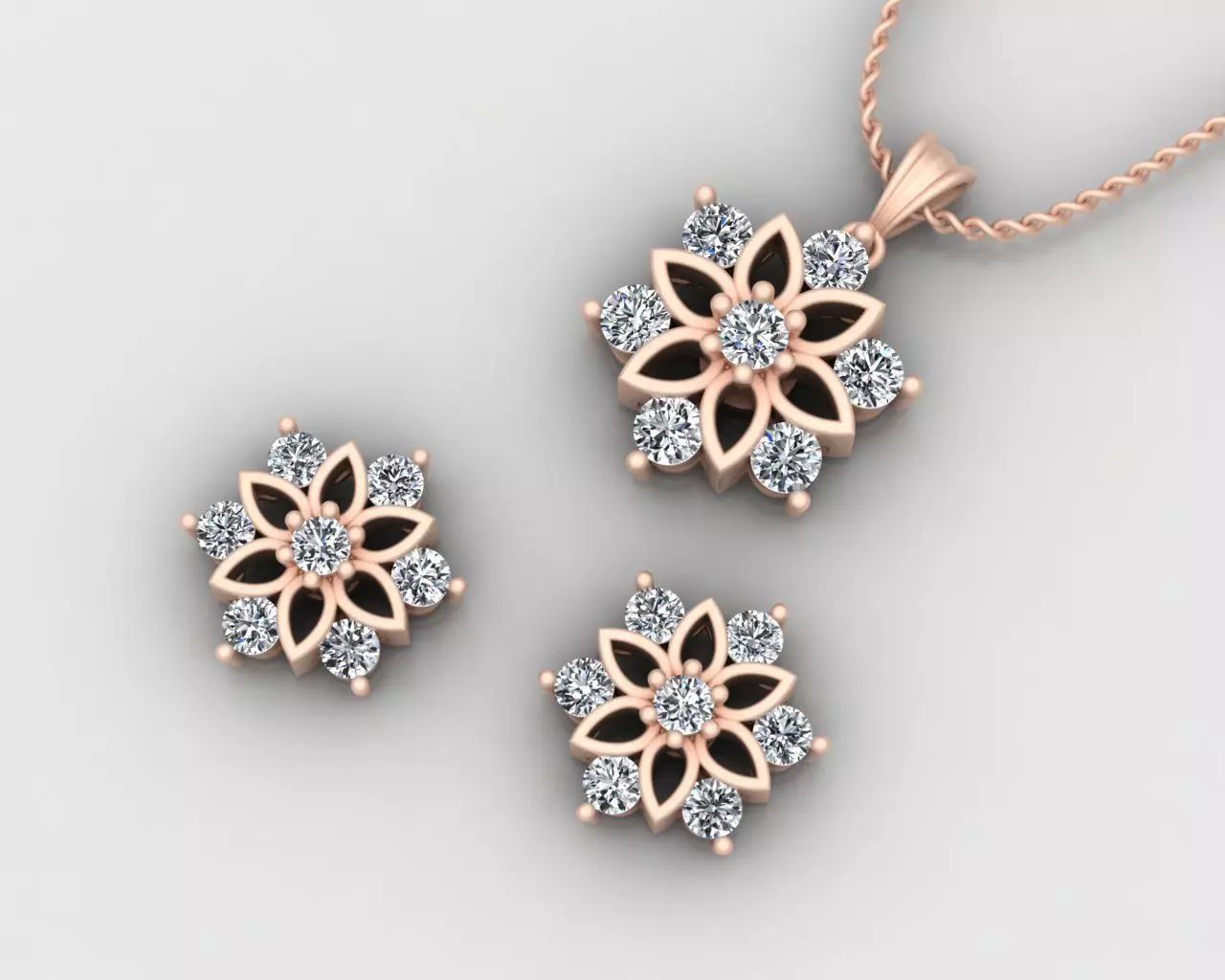 Snowflake Pendant and Earings 3D print model_0