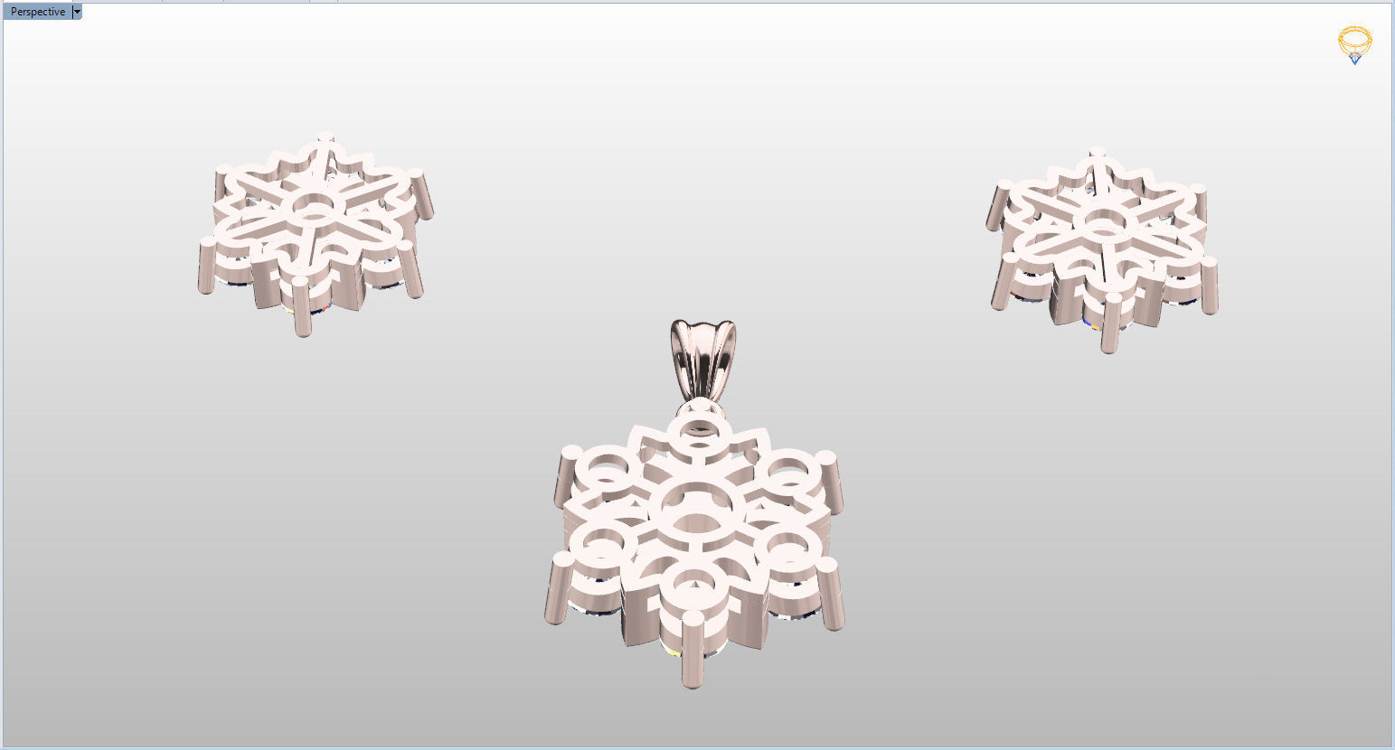 Snowflake Pendant and Earings 3D print model_84
